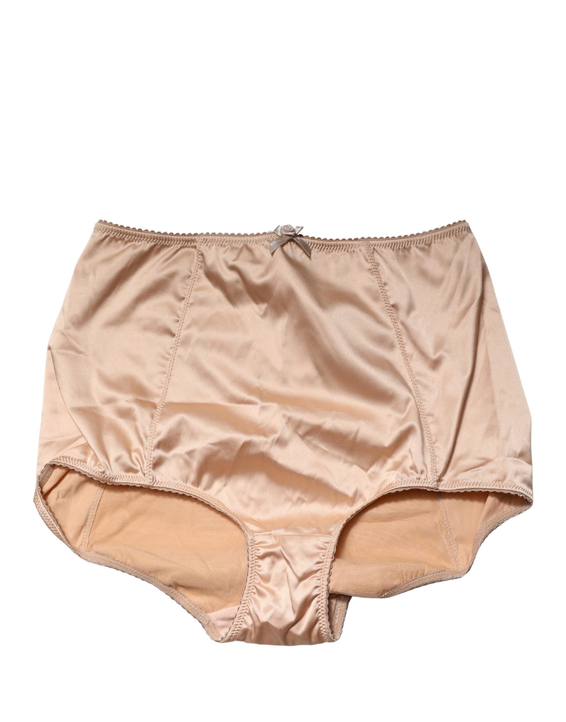 Dolce & Gabbana Beige Silk Blend High Waist Girdle Panty Underwear | Regal Royce