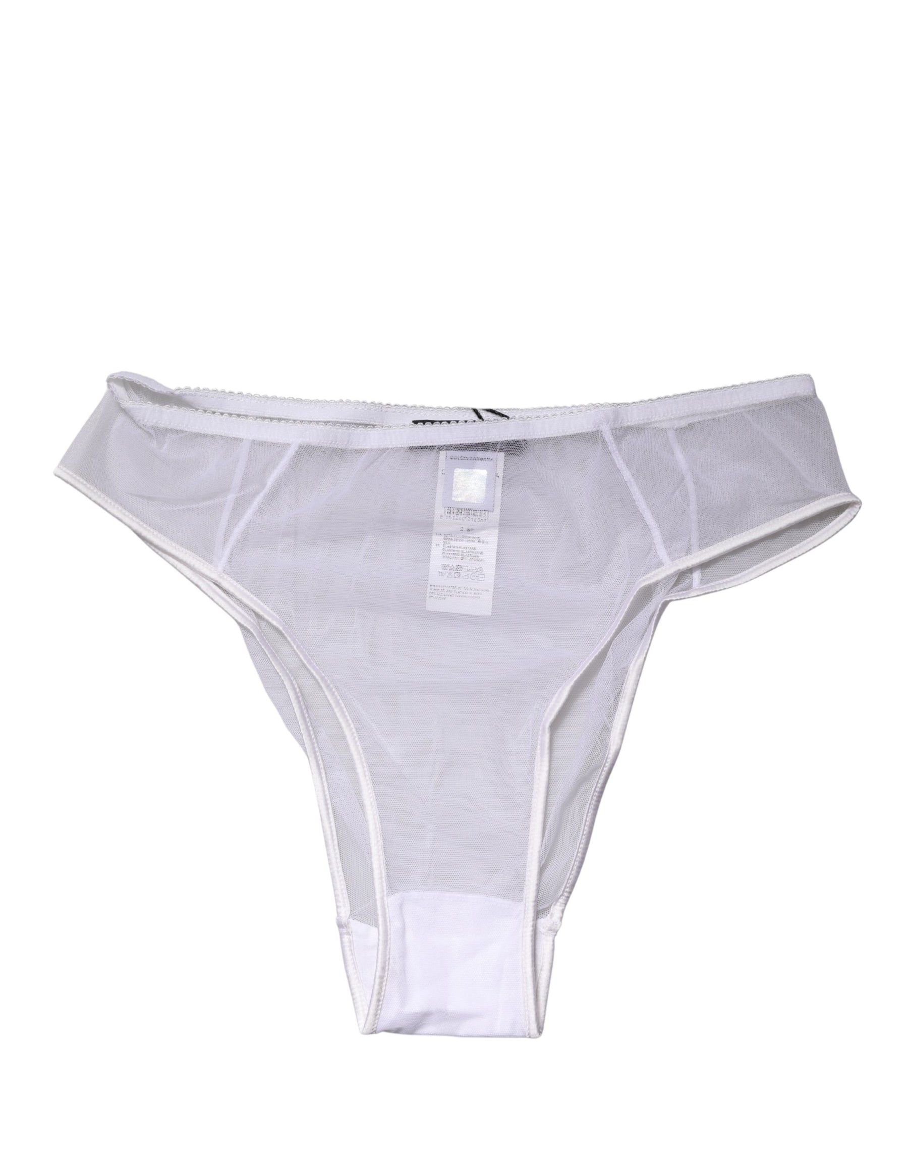 Dolce & Gabbana White Sheer Silk Stretch High Brief Underwear | Regal Royce
