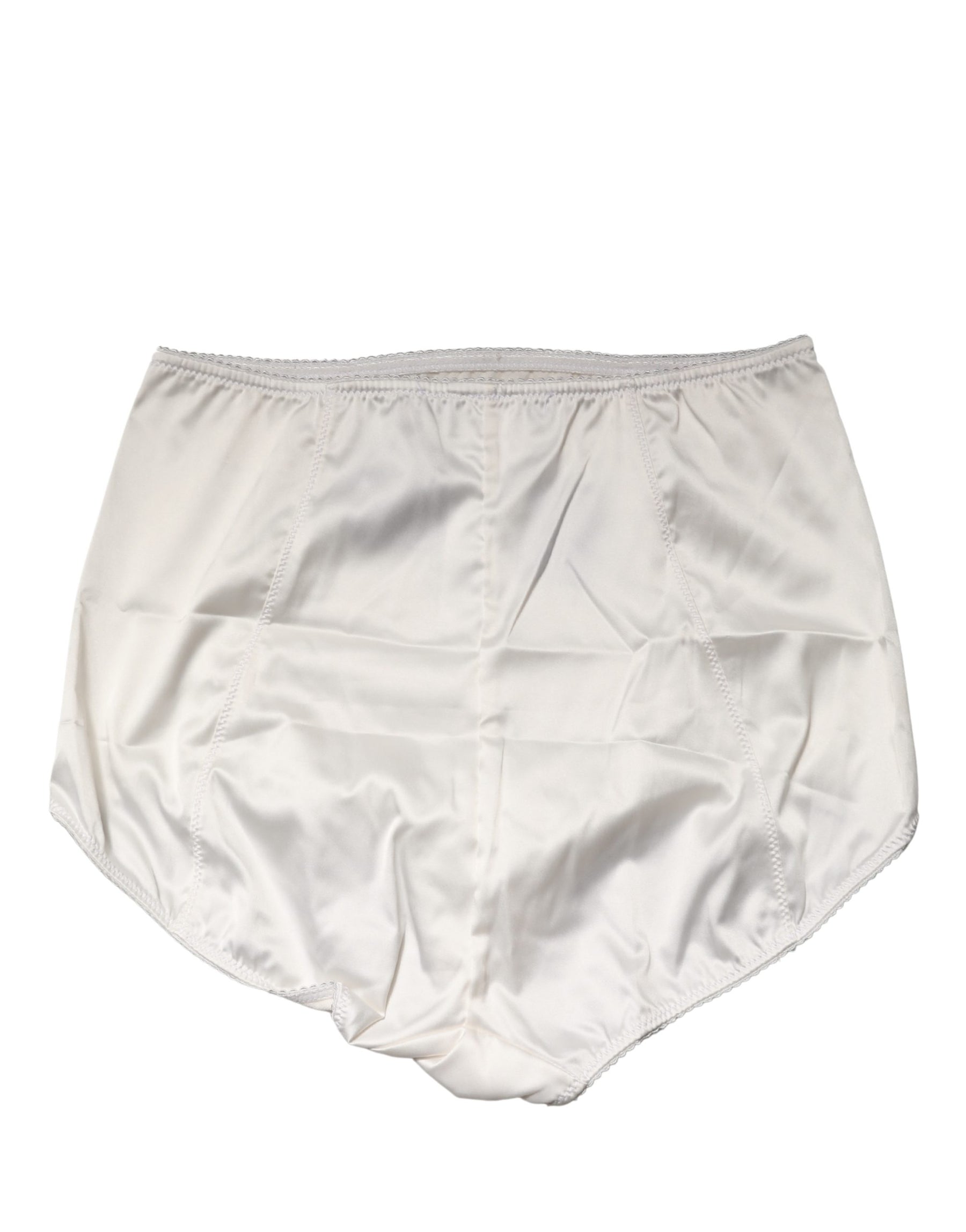 Dolce & Gabbana White Silk Blend High Waist Girdle Panty Underwear | Regal Royce
