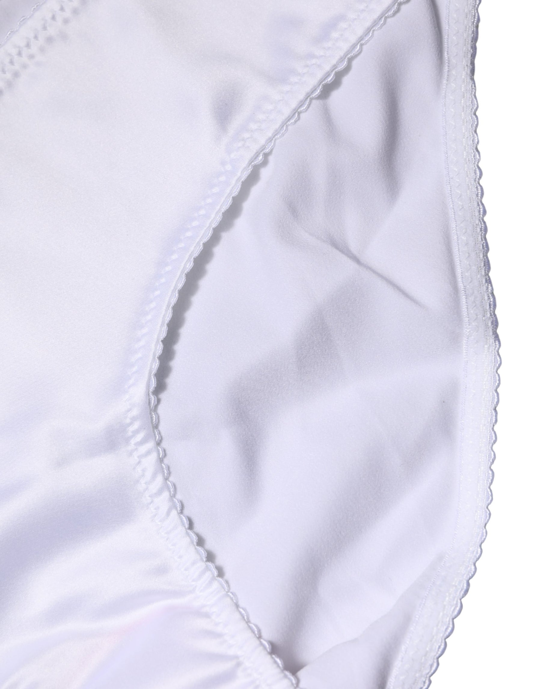 Dolce & Gabbana White Silk Stretch Mid Waist Brief Panty Underwear | Regal Royce