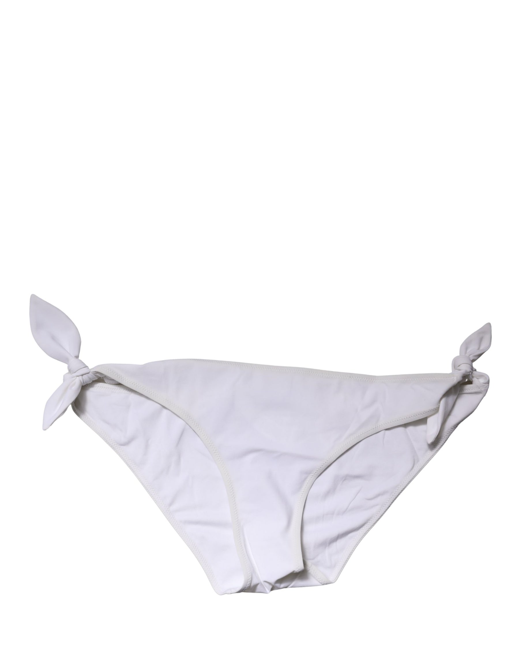 Dolce & Gabbana White Side-Tie Bikini Bottom Swimsuit Swimwear | Regal Royce
