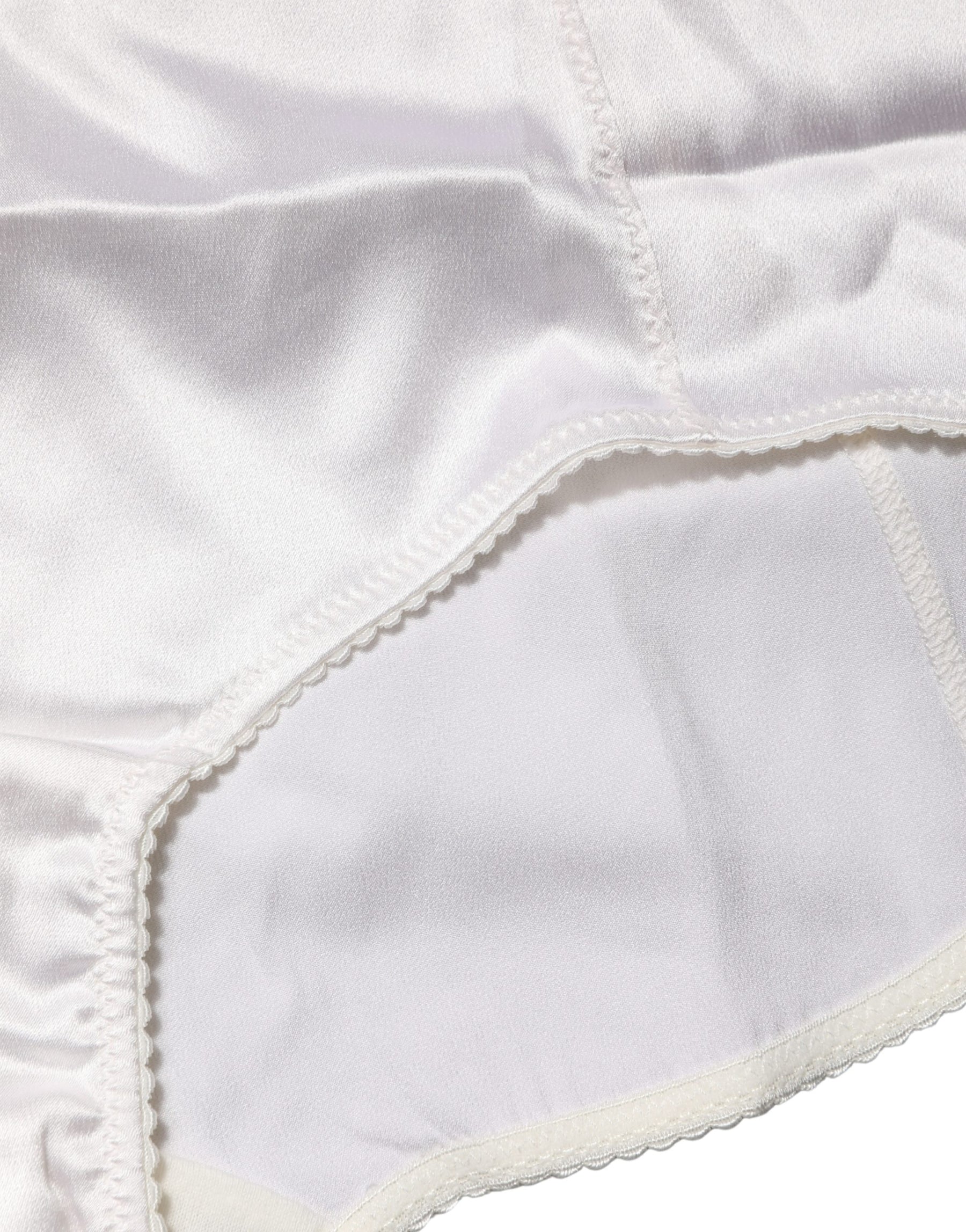 Dolce & Gabbana White Silk Blend High Waist Girdle Panty Underwear | Regal Royce