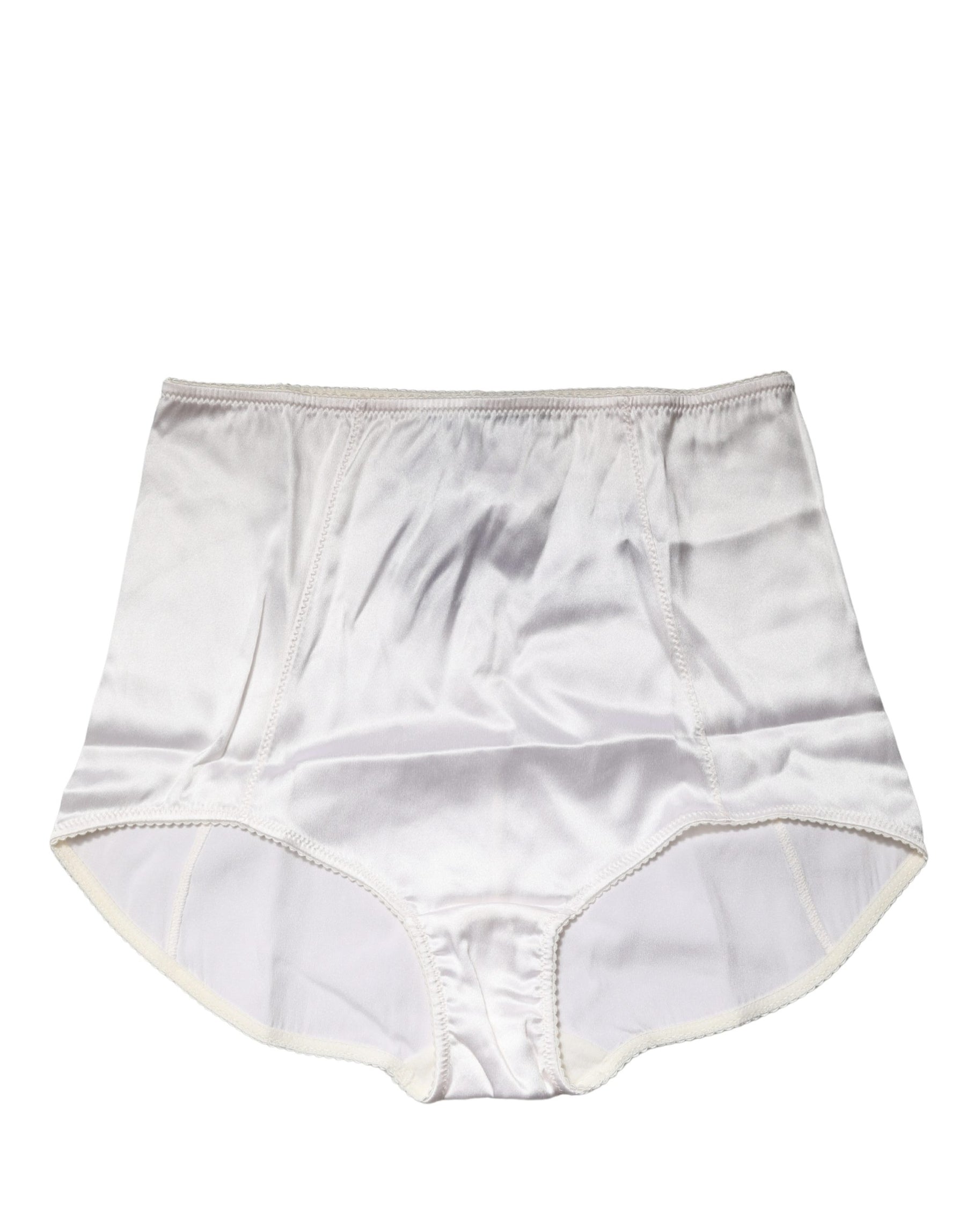 Dolce & Gabbana White Silk Blend High Waist Girdle Panty Underwear | Regal Royce