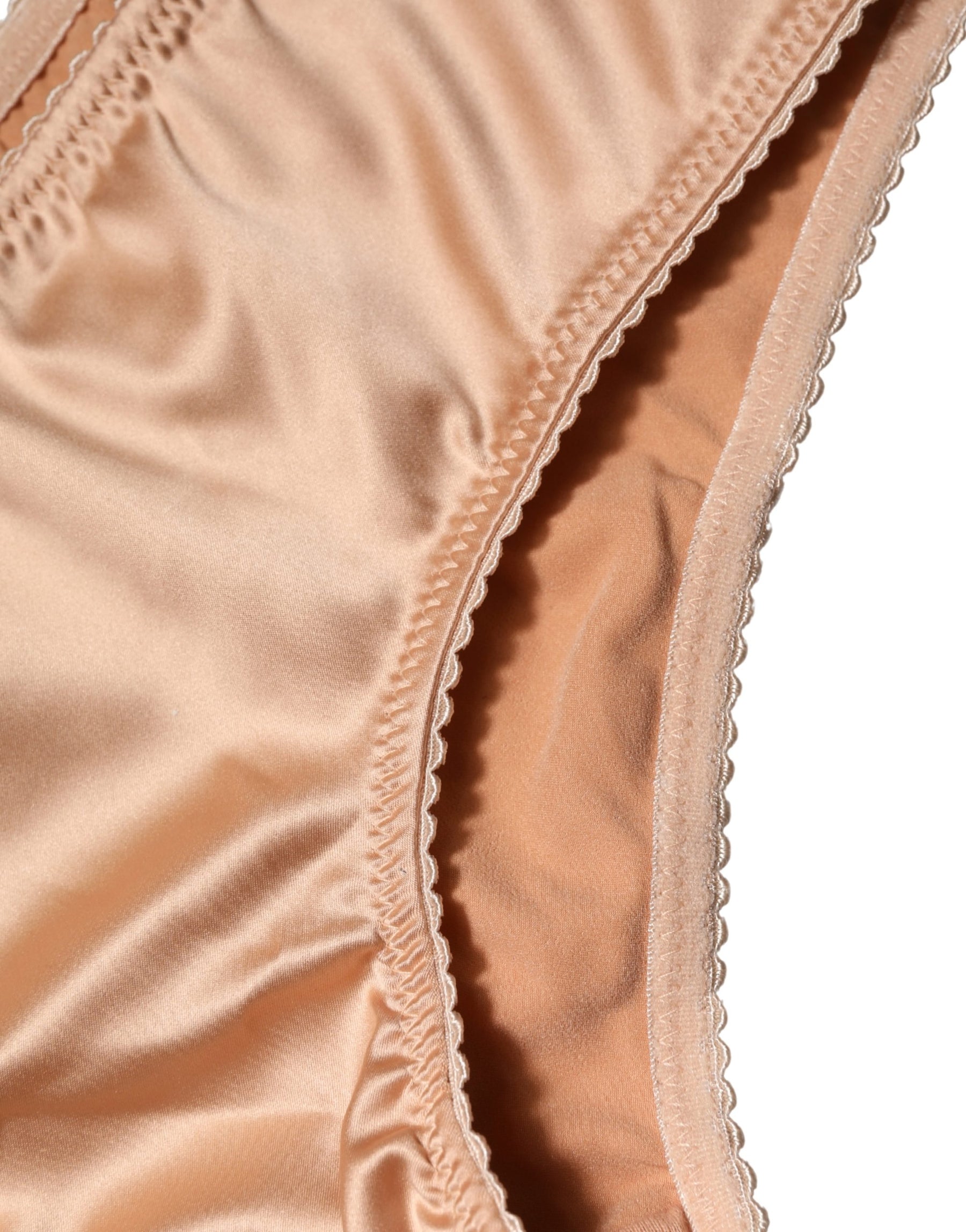 Dolce & Gabbana Beige Silk Stretch Mid Waist Brief Panty Underwear | Regal Royce