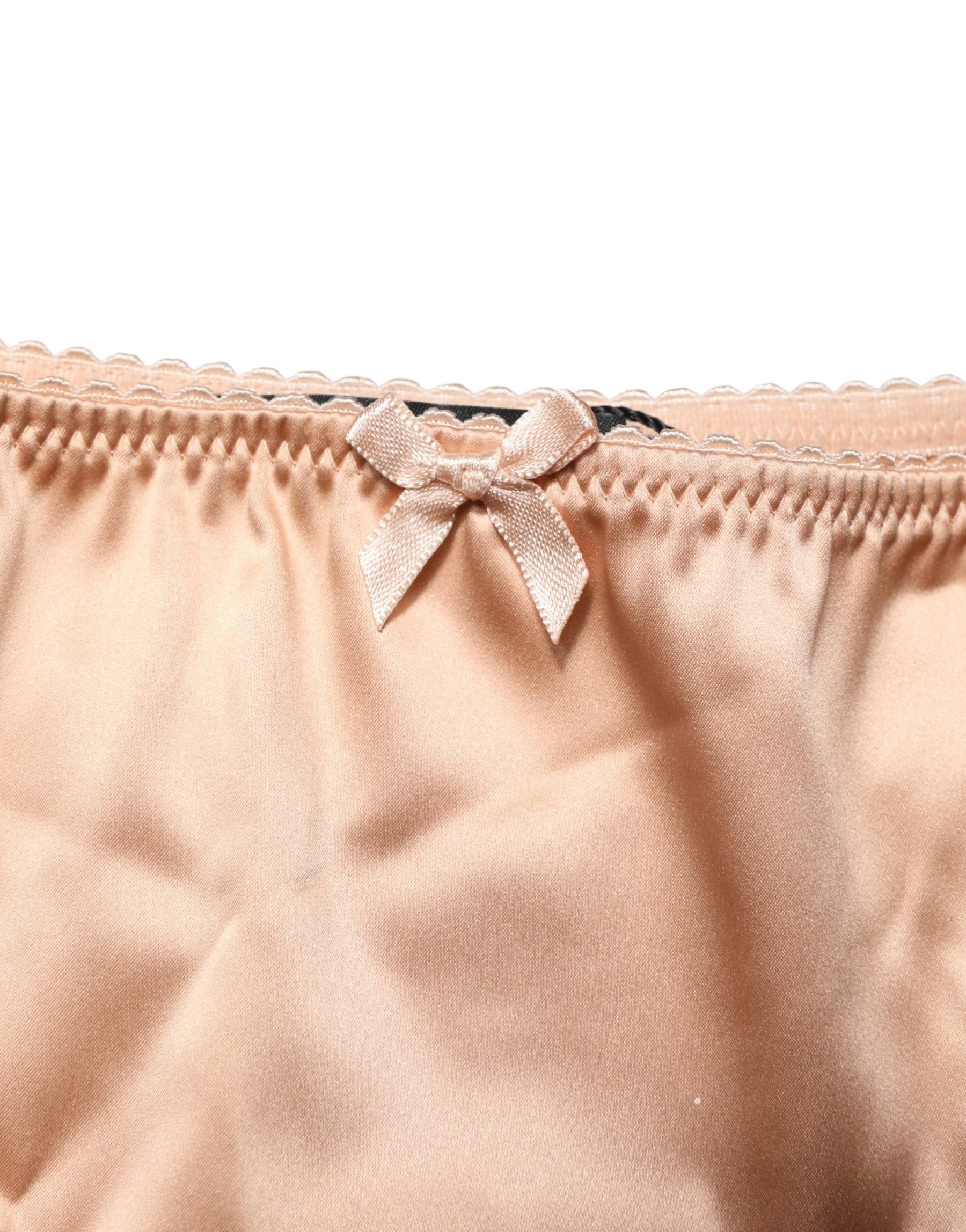 Dolce & Gabbana Beige Silk Stretch Mid Waist Brief Panty Underwear | Regal Royce