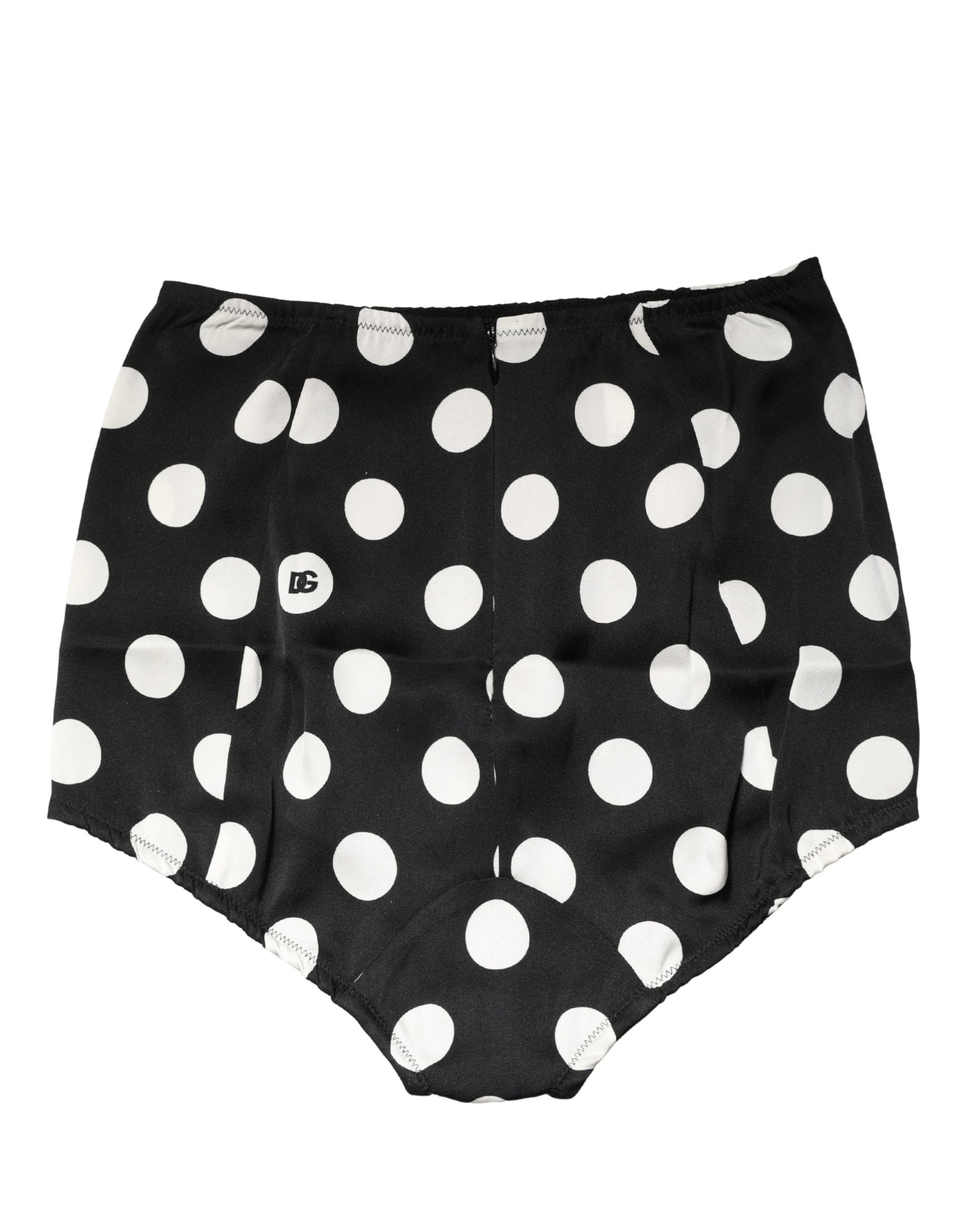 Dolce & Gabbana Black Polka Dot High Waist Girdle Panty Underwear | Regal Royce