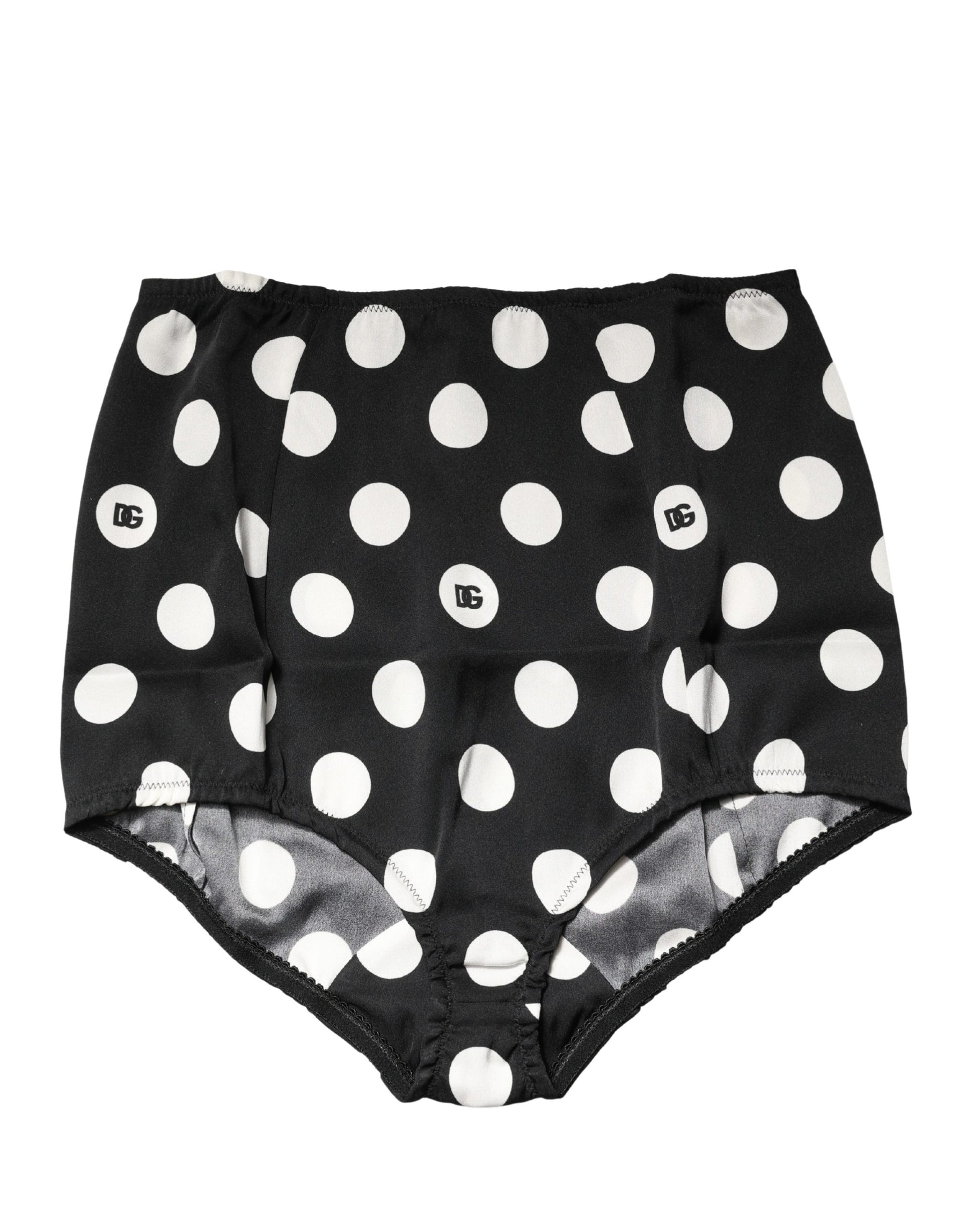 Dolce & Gabbana Black Polka Dot High Waist Girdle Panty Underwear | Regal Royce