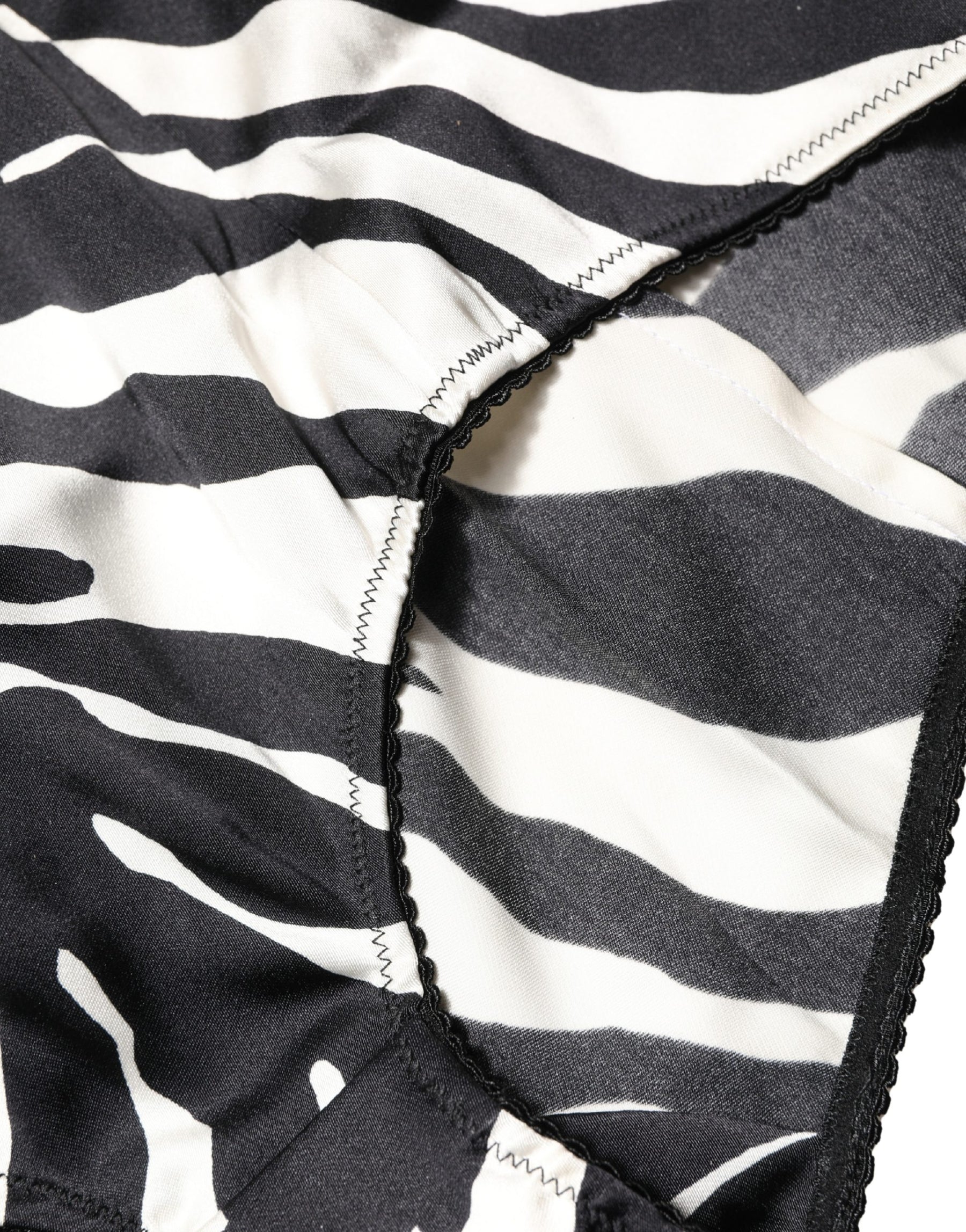 Dolce & Gabbana Black White Zebra High Waist Girdle Panty Underwear | Regal Royce