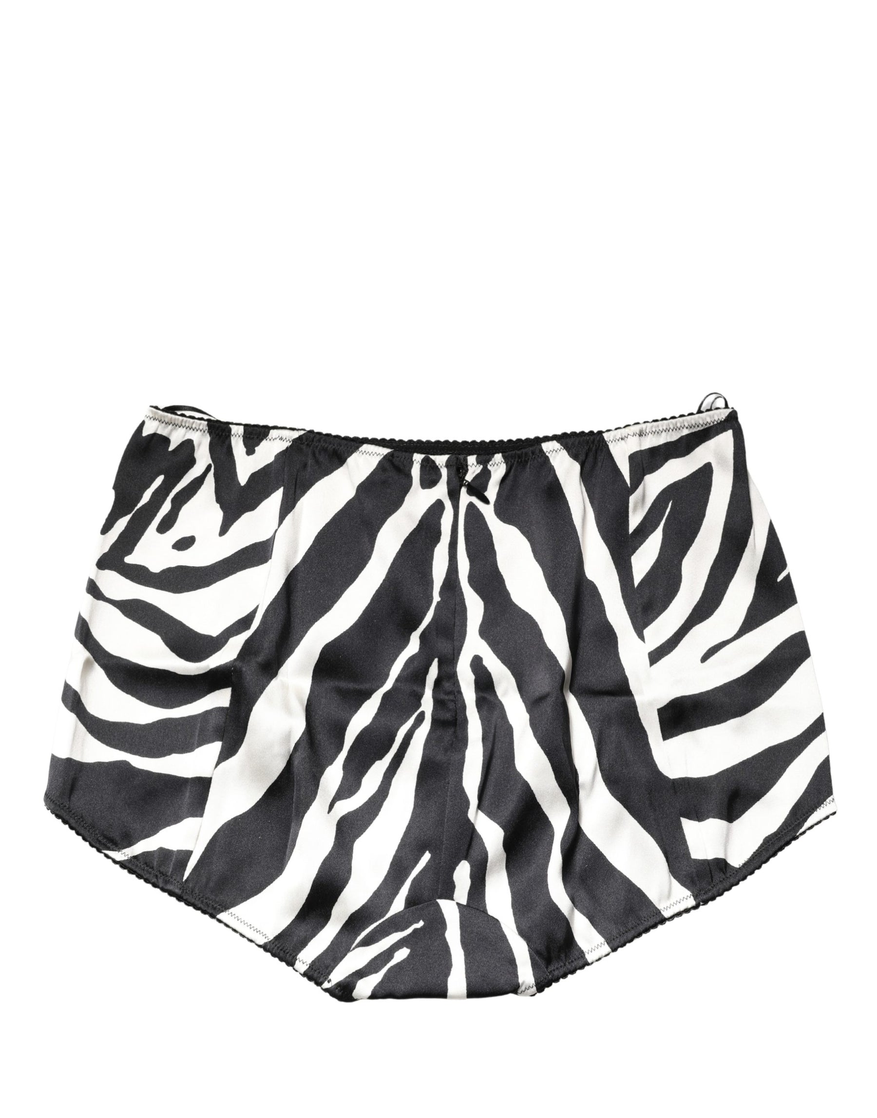 Dolce & Gabbana Black White Zebra High Waist Girdle Panty Underwear | Regal Royce