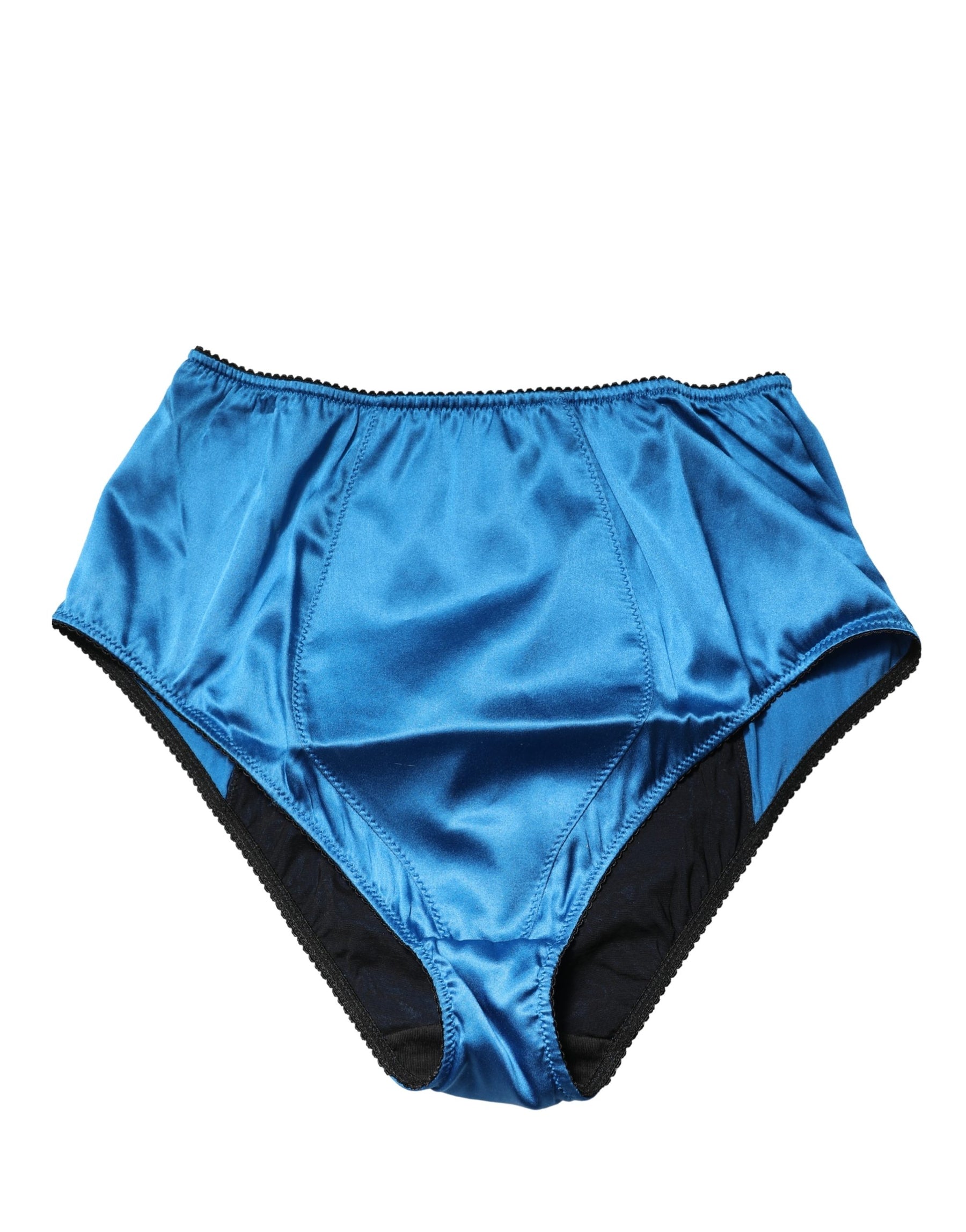 Dolce & Gabbana Blue Silk Blend High Waist Girdle Panty Underwear | Regal Royce