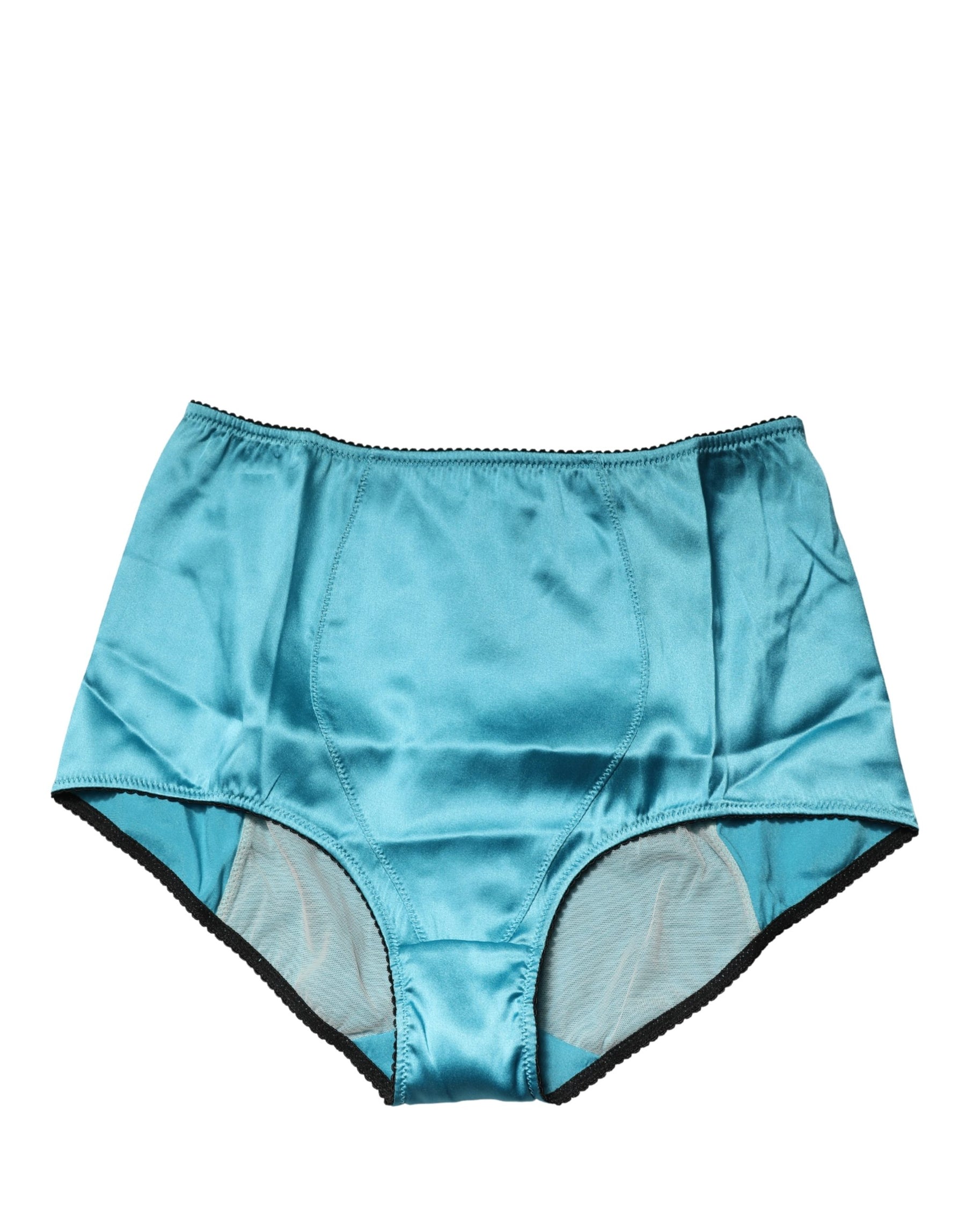 Dolce & Gabbana Blue Silk Blend High Waist Girdle Panty Underwear | Regal Royce