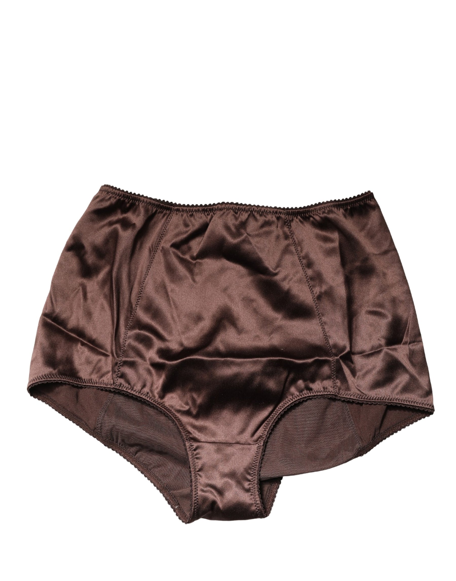 Dolce & Gabbana Brown Silk Blend High Waist Girdle Panty Underwear | Regal Royce