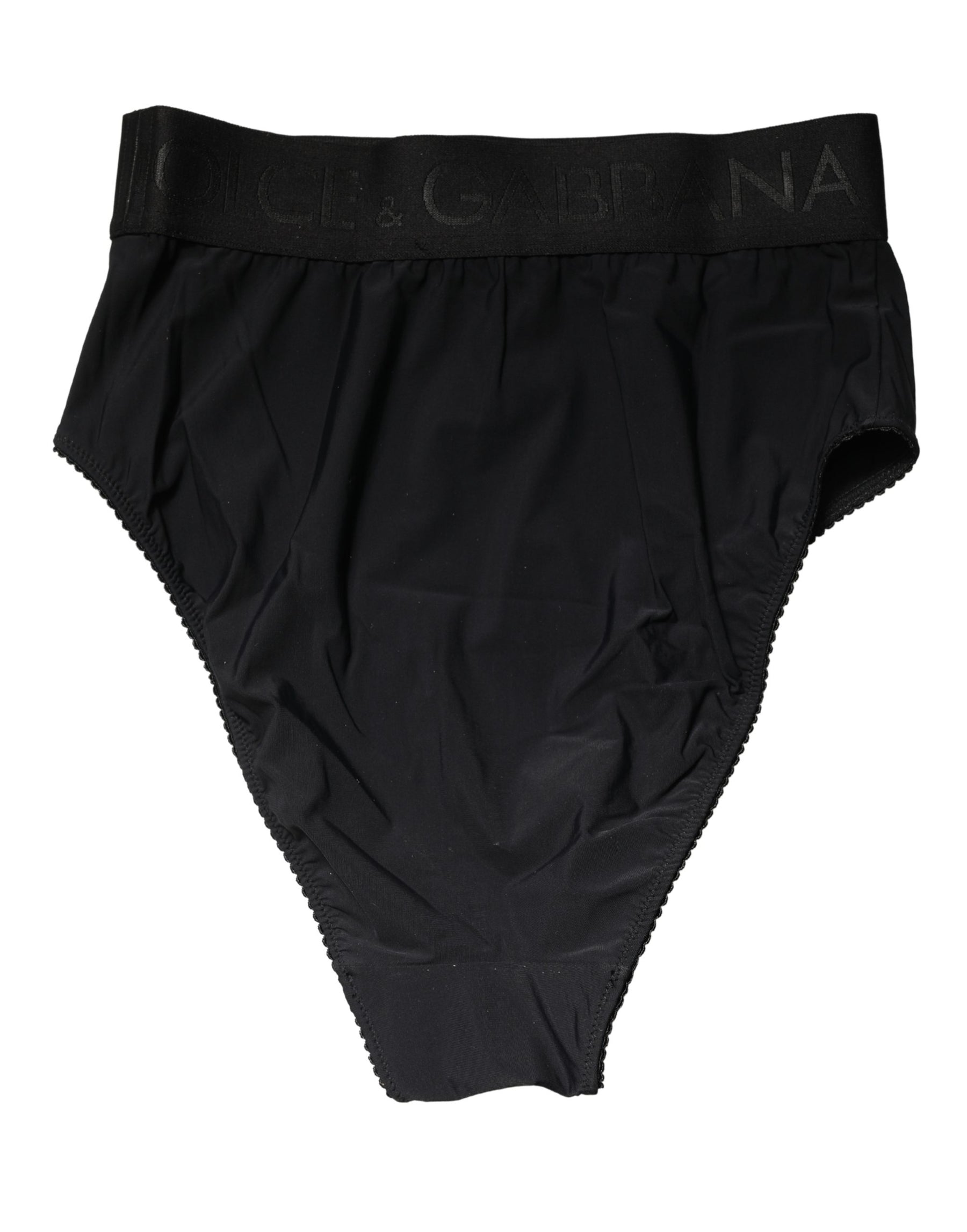 Dolce & Gabbana Black Logo Waistband High Brief Underwear | Regal Royce