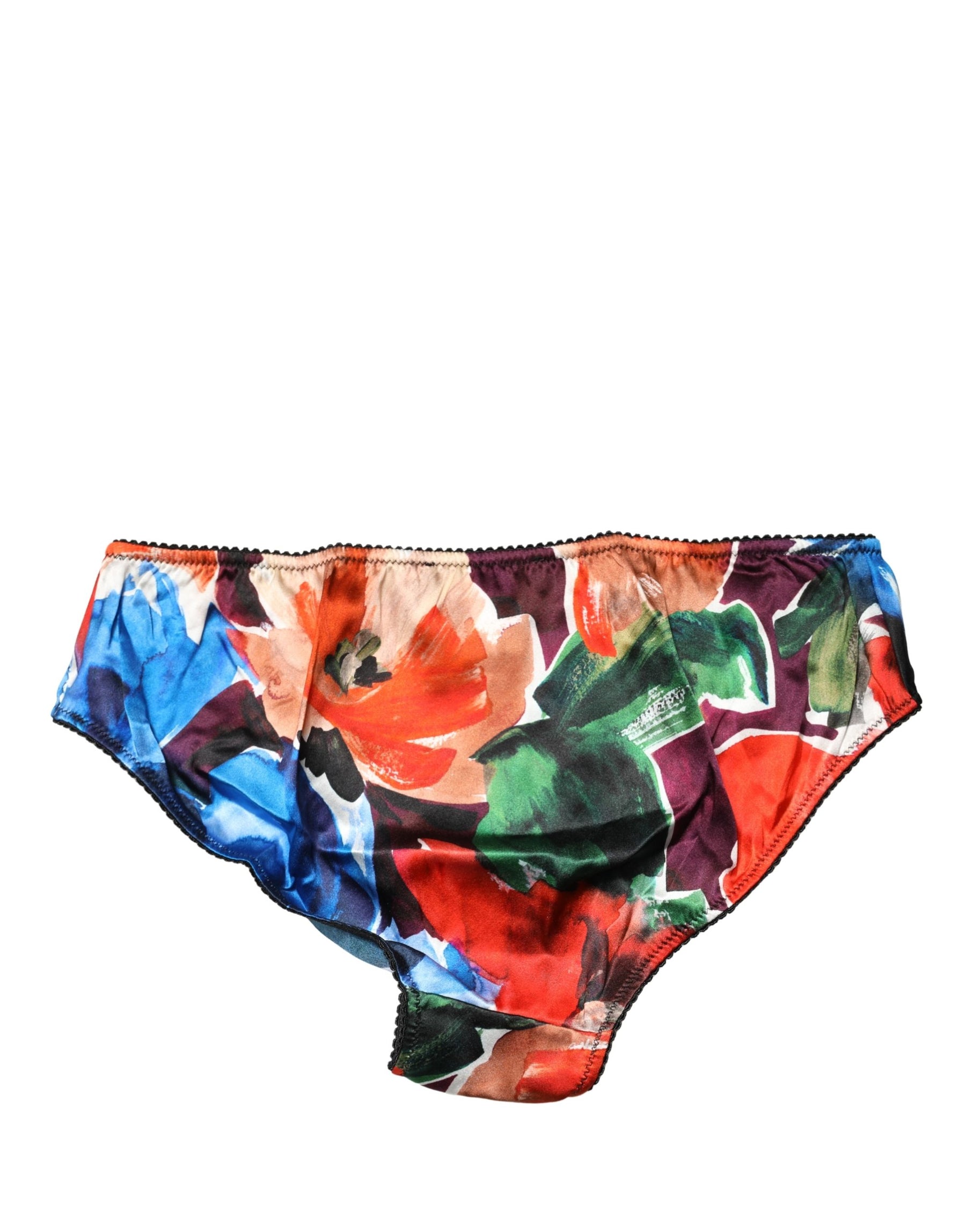 Dolce & Gabbana Multicolor Floral Mid Waist Brief Panty Underwear | Regal Royce