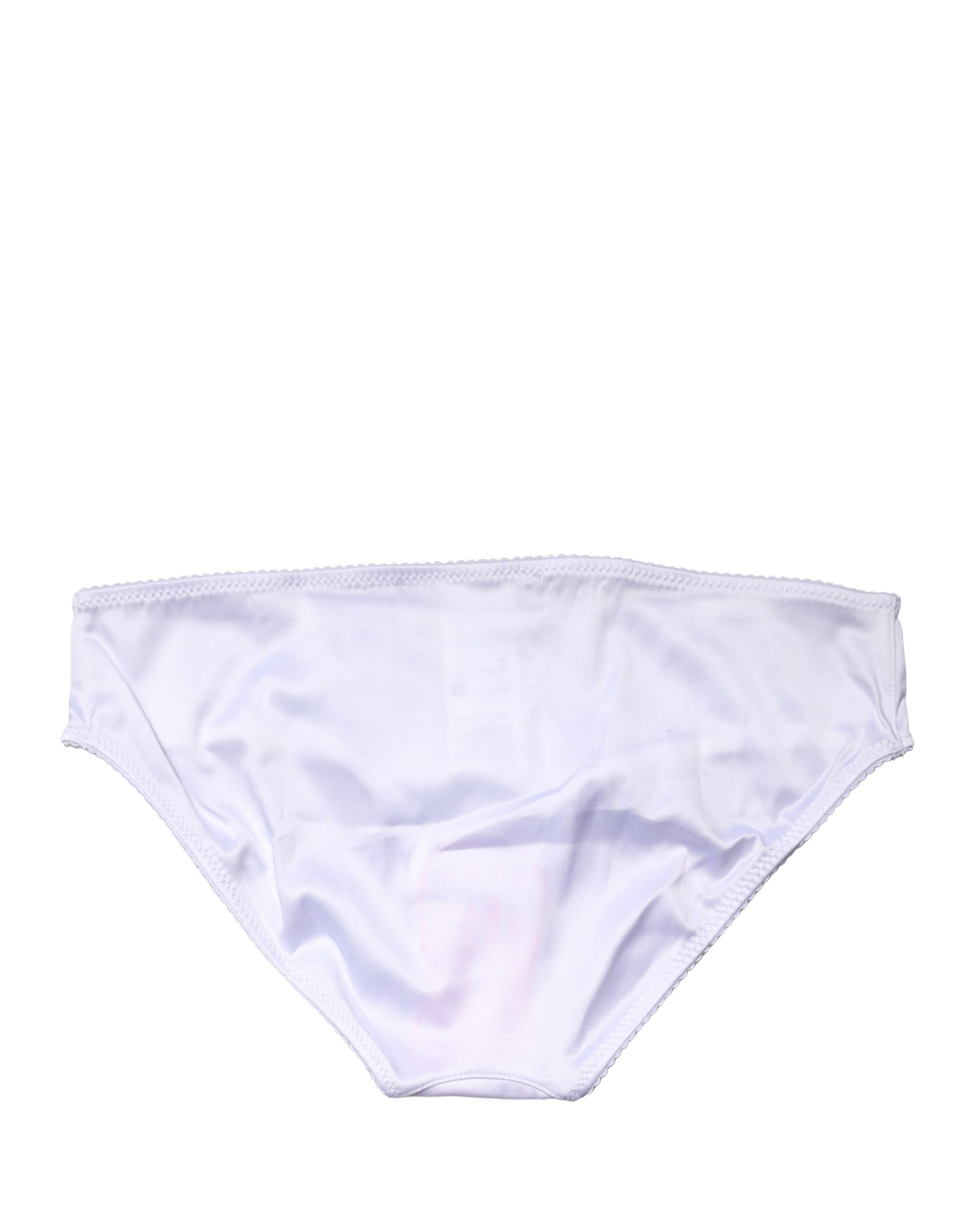 Dolce & Gabbana White Silk Stretch Mid Waist Brief Panty Underwear | Regal Royce