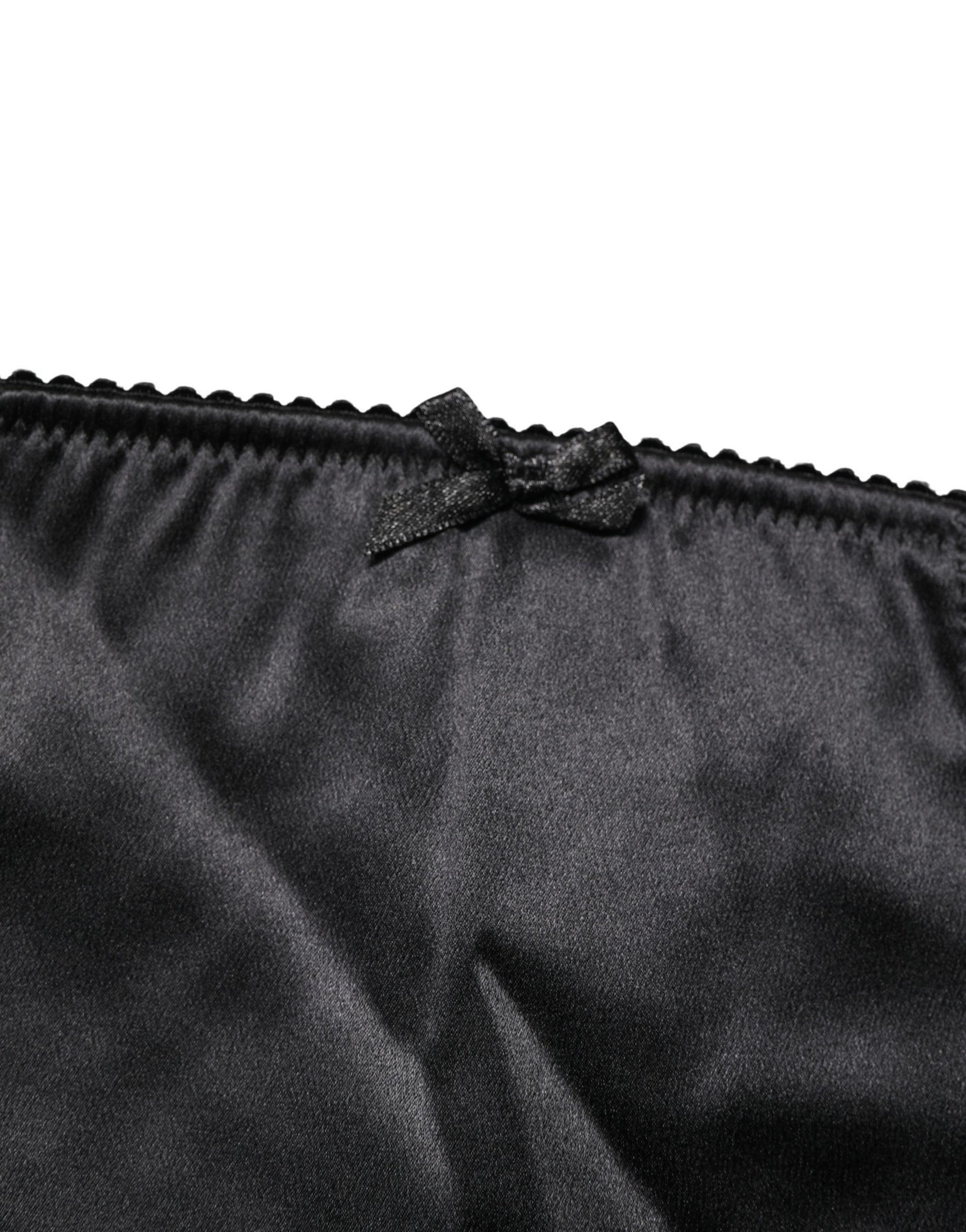 Dolce & Gabbana Black Silk Blend High Waist Girdle Panty Underwear | Regal Royce