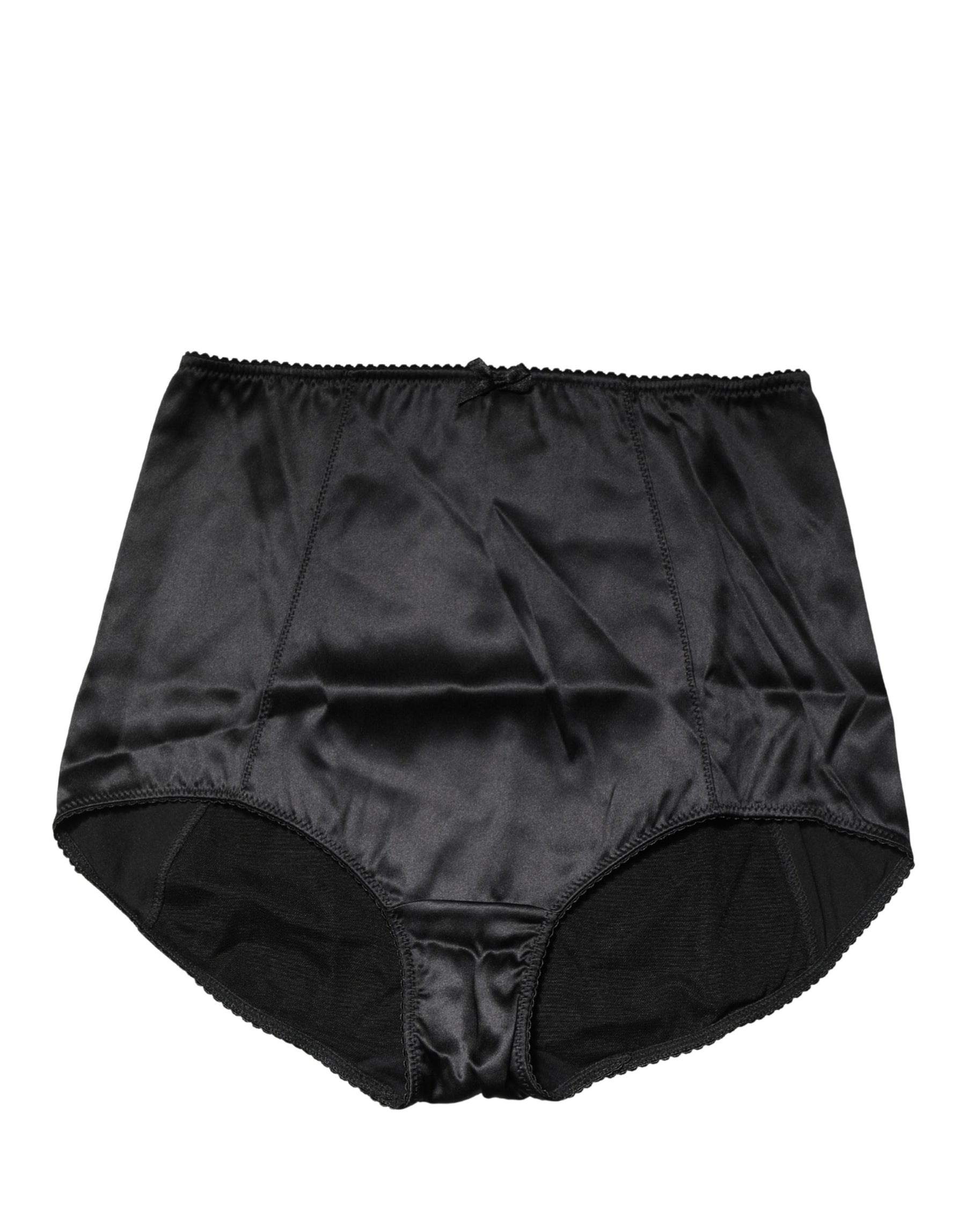 Dolce & Gabbana Black Silk Blend High Waist Girdle Panty Underwear | Regal Royce