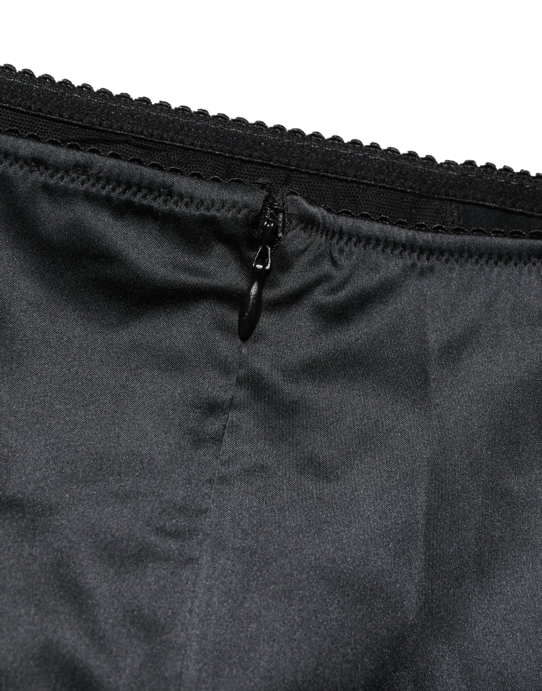 Dolce & Gabbana Black Silk Blend High Waist Girdle Panty Underwear | Regal Royce
