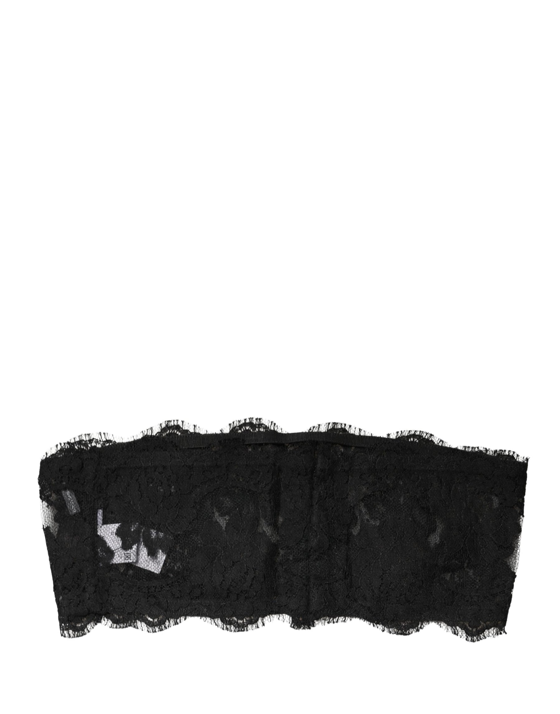 Dolce & Gabbana Black Lace Bandeau Bra Tube Top Underwear | Regal Royce