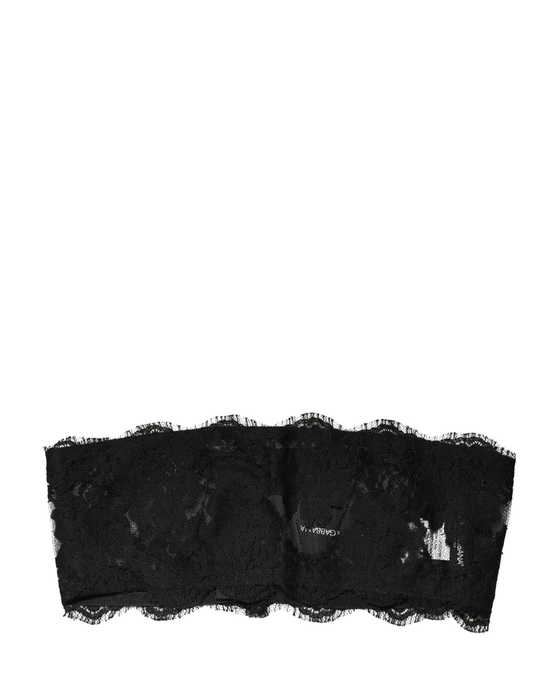 Dolce & Gabbana Black Lace Bandeau Bra Tube Top Underwear | Regal Royce