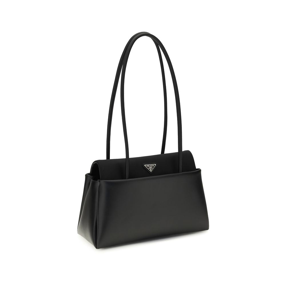 Prada Black Calf Leather Bos Taurus Shoulder Bag | Regal Royce