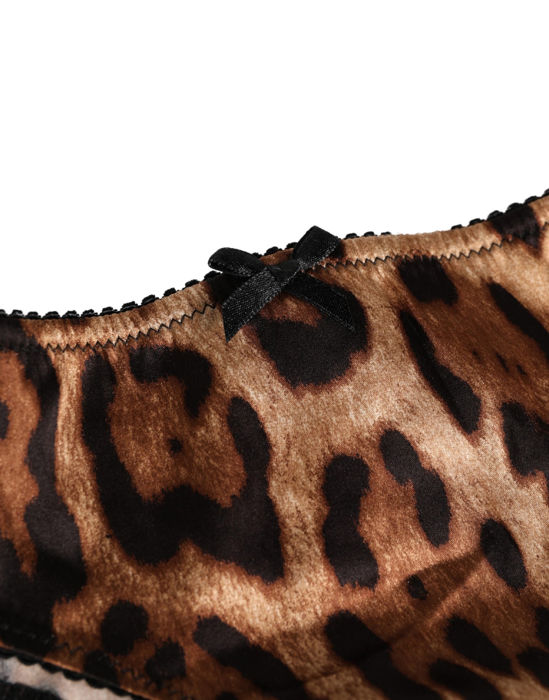 Dolce & Gabbana Black Brown Leopard Mid Waist Brief Panty Underwear | Regal Royce