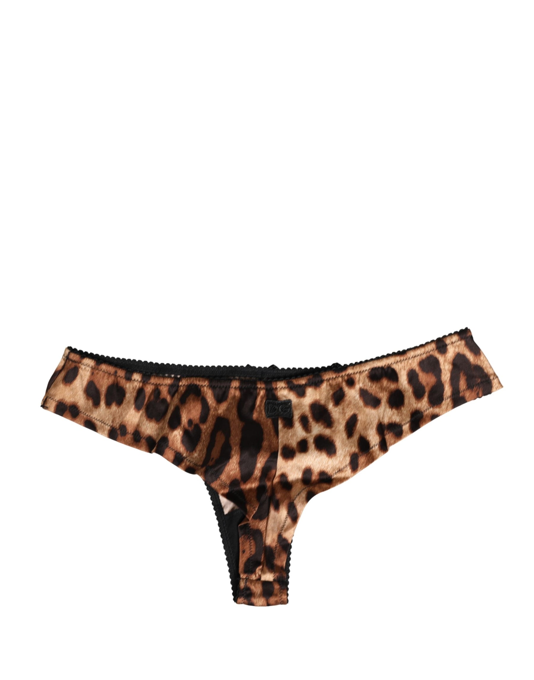 Dolce & Gabbana Black Brown Leopard Mid Waist Brief Panty Underwear | Regal Royce