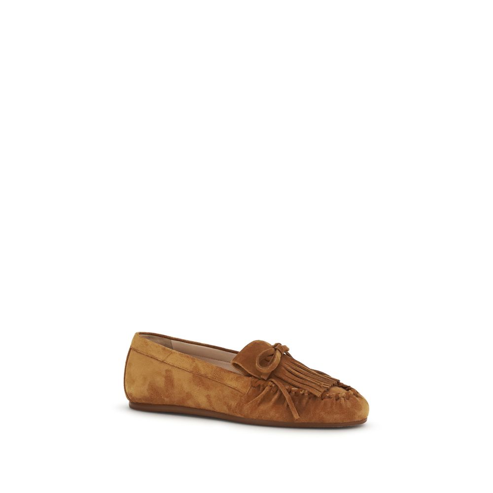 Stuart Weitzman Brown Calf Leather Bos Taurus Slip-On Loafers | Regal Royce