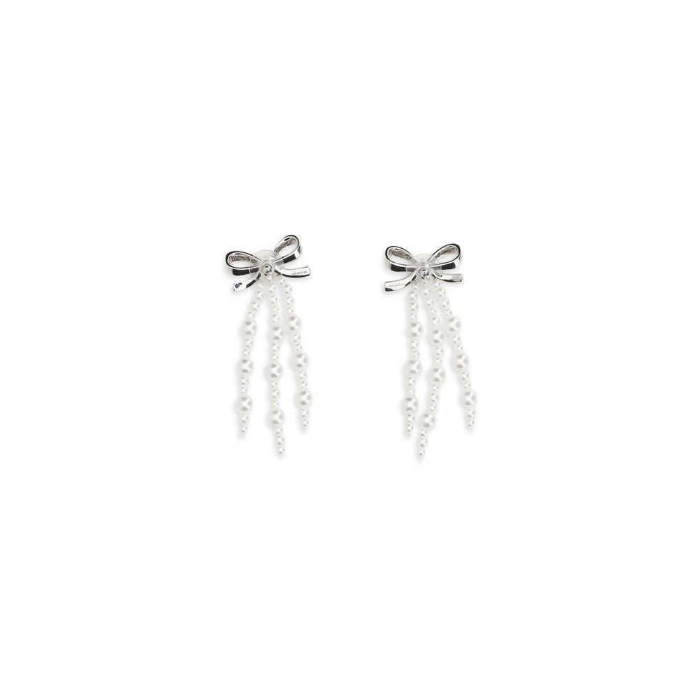 Self-Portrait White Brass Earrings
