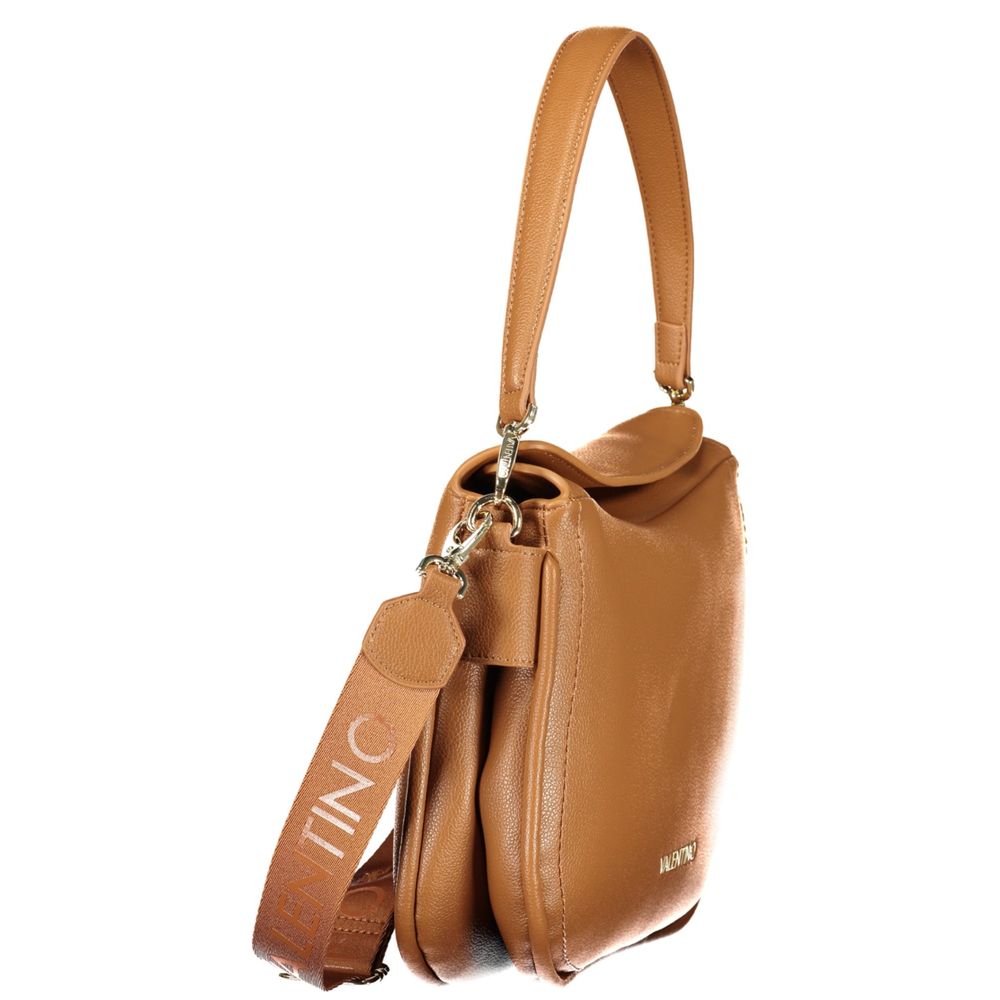 Mario Valentino Brown Polyurethane Women's Bag with Removable Shoulder Strap | Regal Royce
