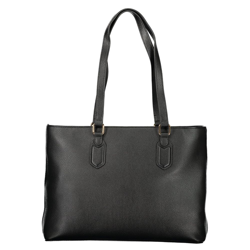 Mario Valentino Nero Poliuretano Womens Bag with Internal Pocket and Phone Spaces | Regal Royce