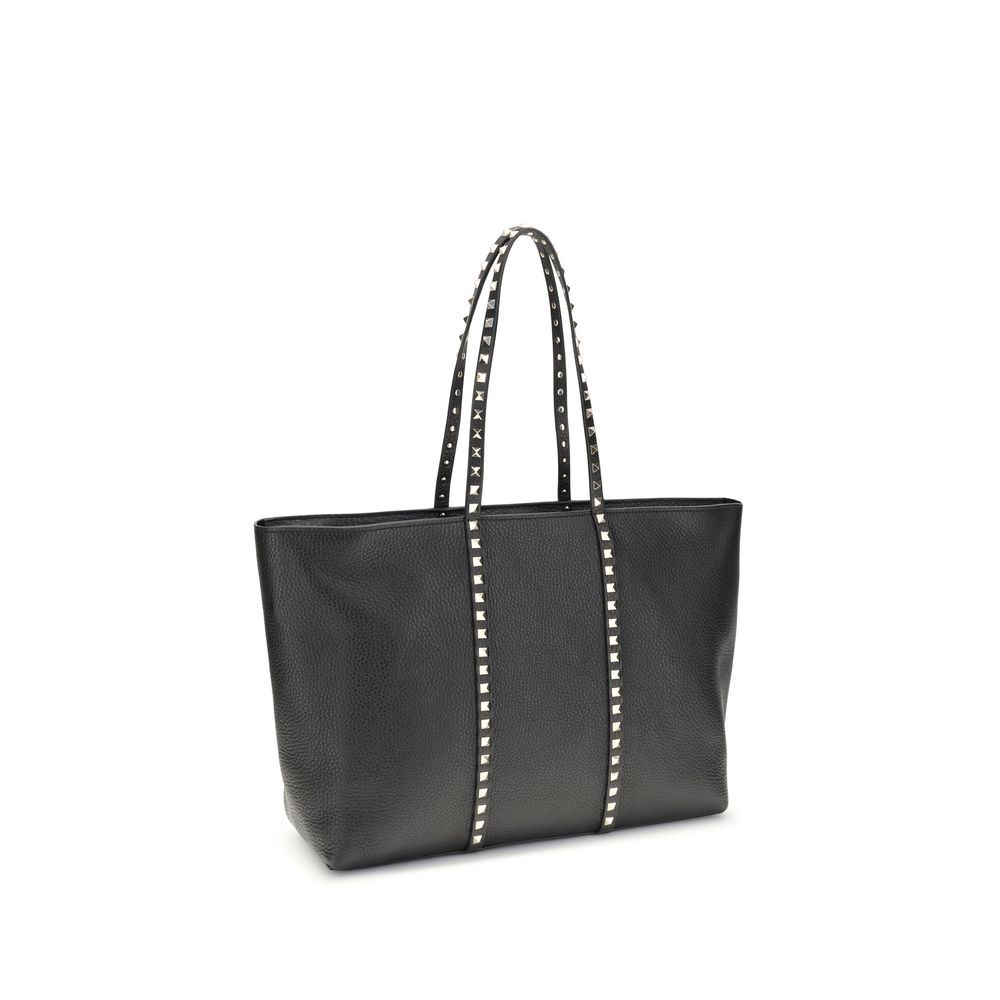 Valentino Garavani Black Calf Leather Bos Taurus Shoulder Bag | Regal Royce