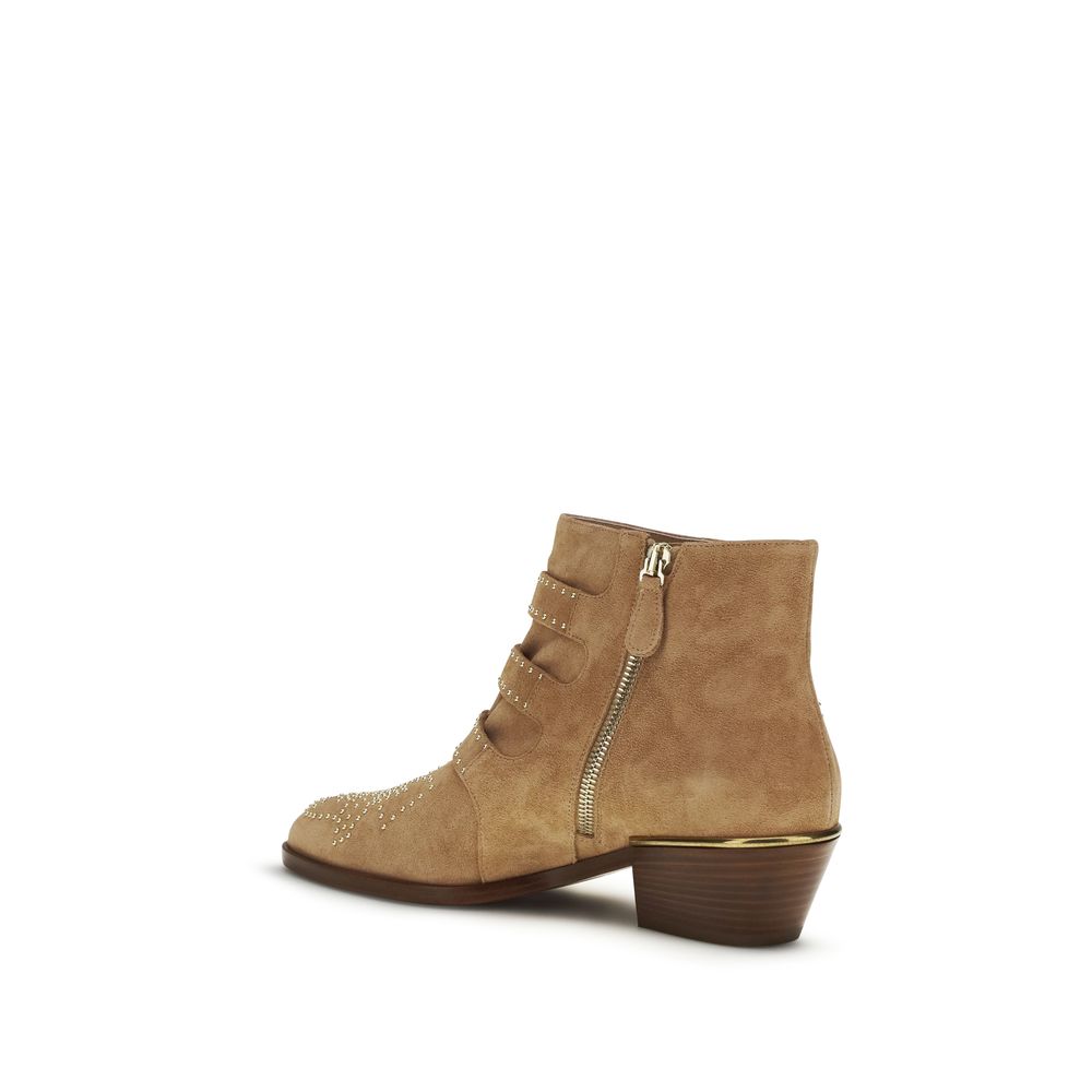 Chloé Beige Calf Leather Bos Taurus Ankle Boots | Regal Royce