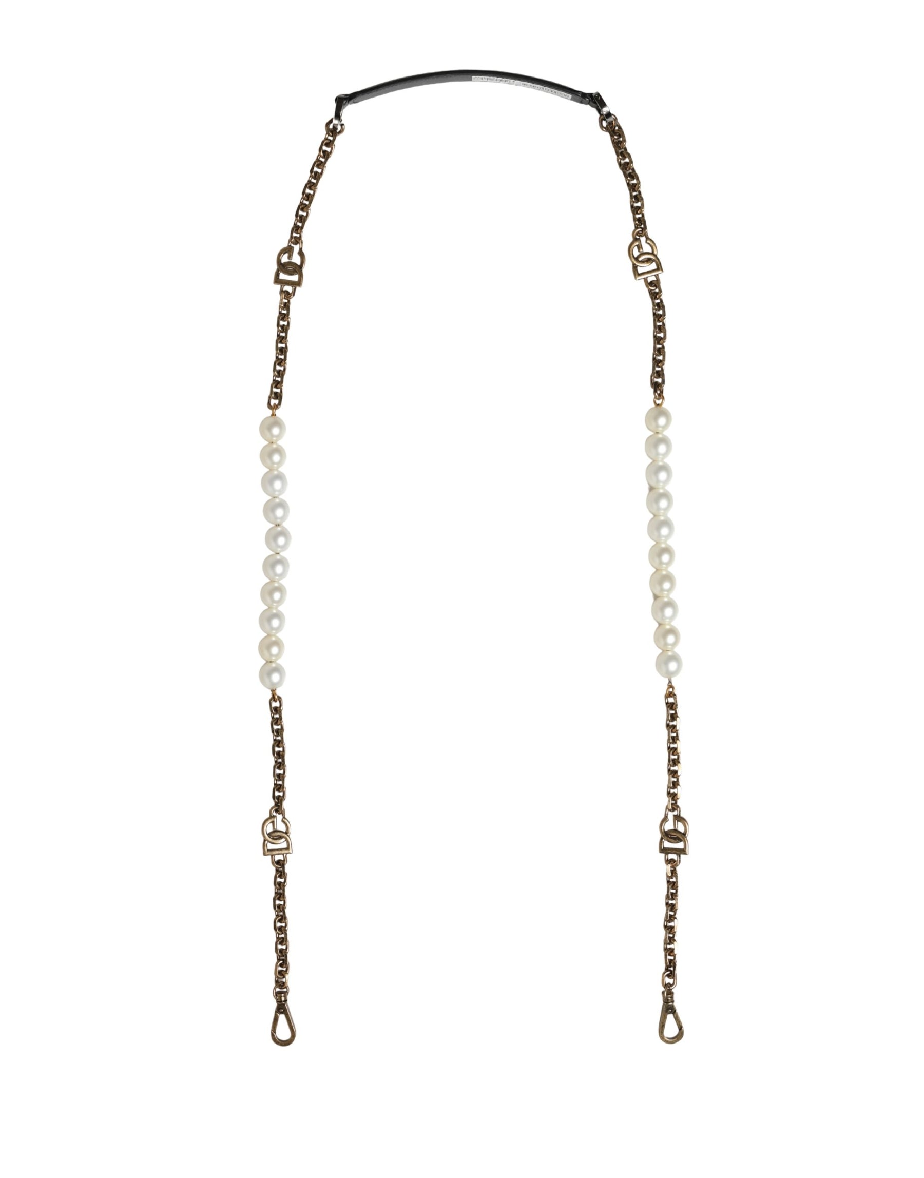 Dolce & Gabbana Black Leather Gold Chain Bag Accessory Shoulder Strap | Regal Royce