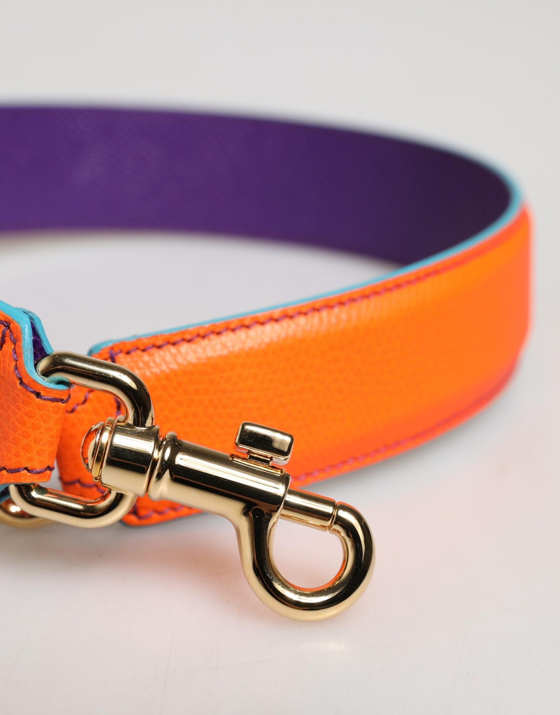 Dolce & Gabbana Orange Purple Calf Leather Bag Accessory  Shoulder Strap | Regal Royce
