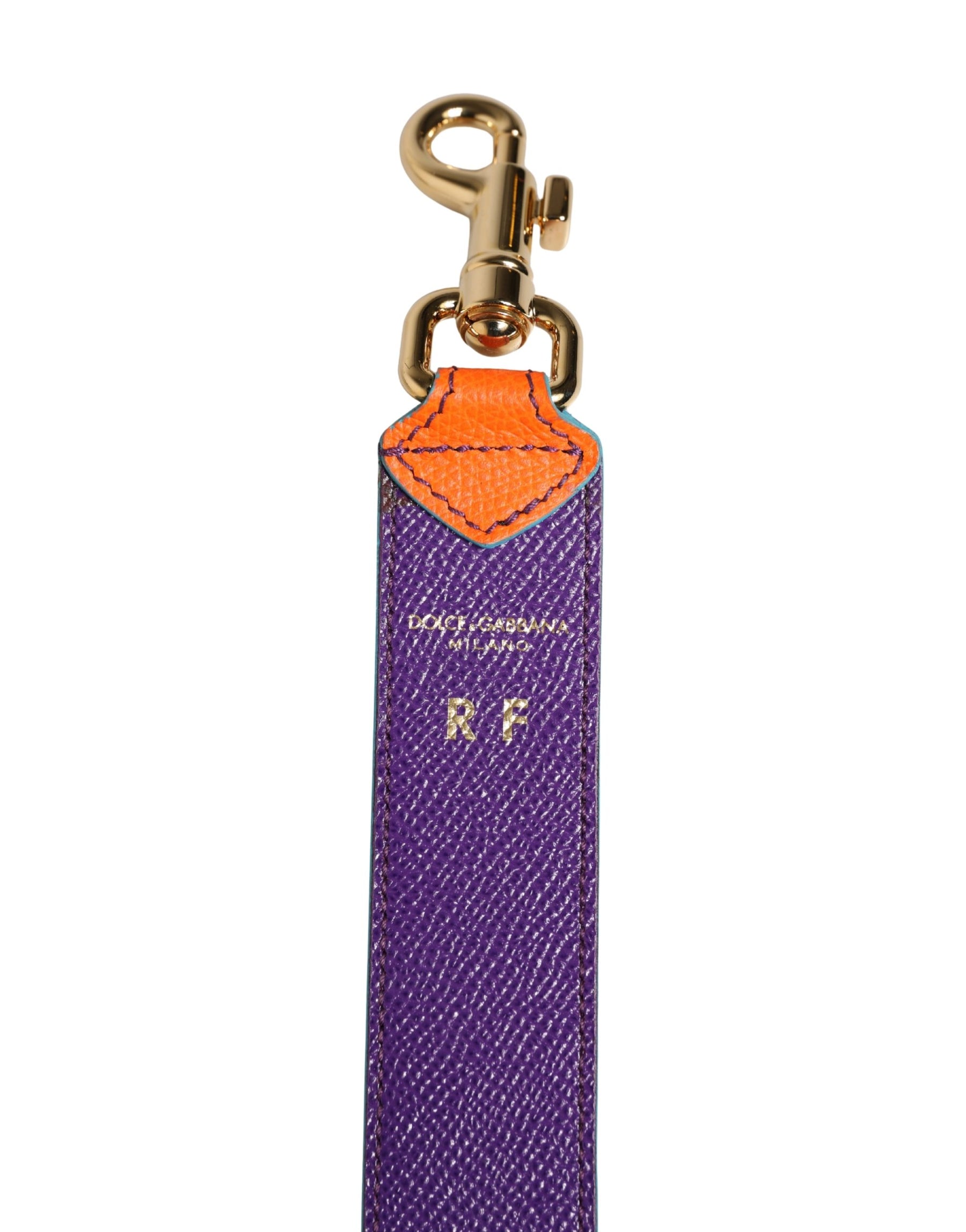 Dolce & Gabbana Orange Purple Calf Leather Bag Accessory  Shoulder Strap | Regal Royce
