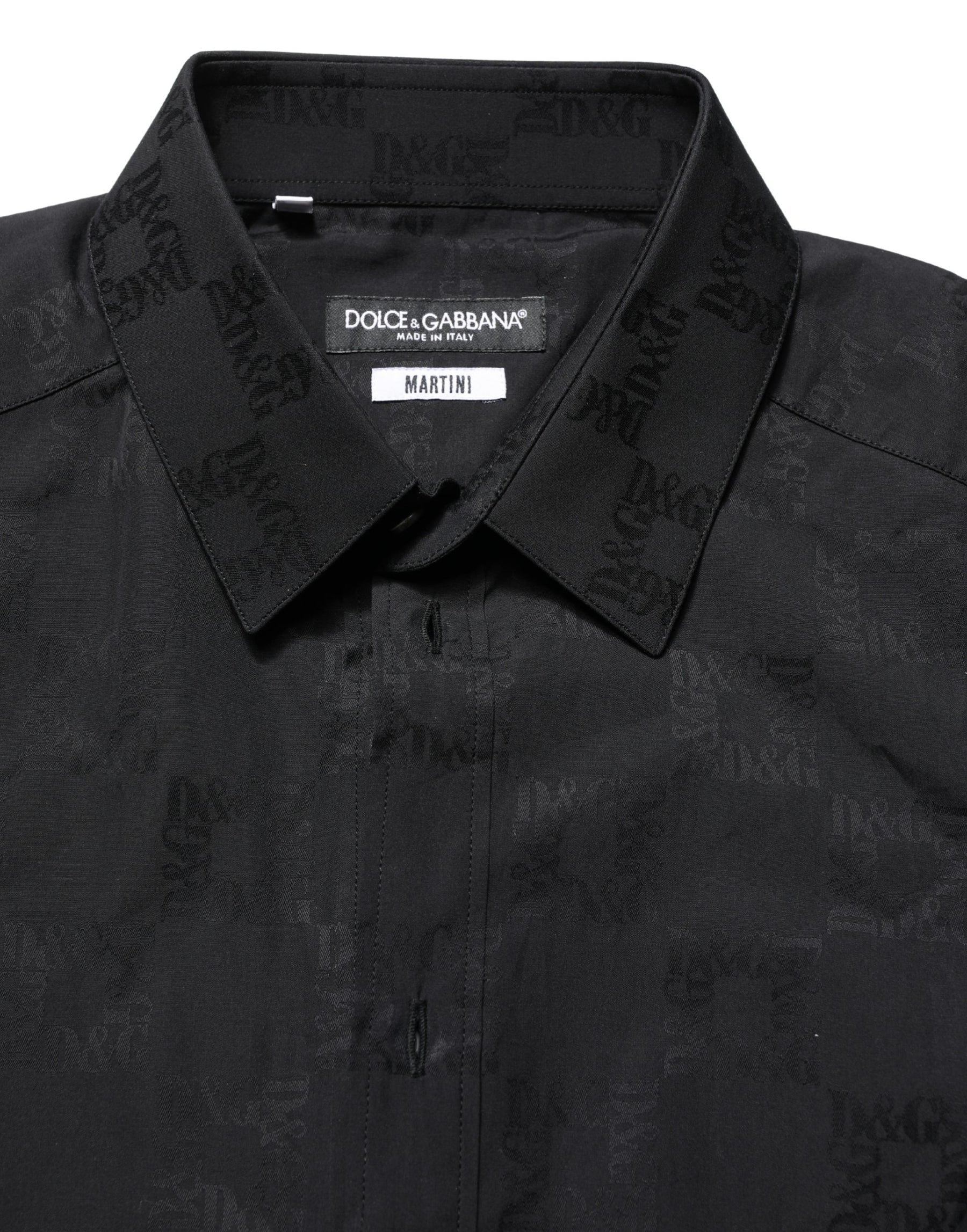 Dolce & Gabbana Black MARTINI Cotton Slim Dress Formal Shirt | Regal Royce