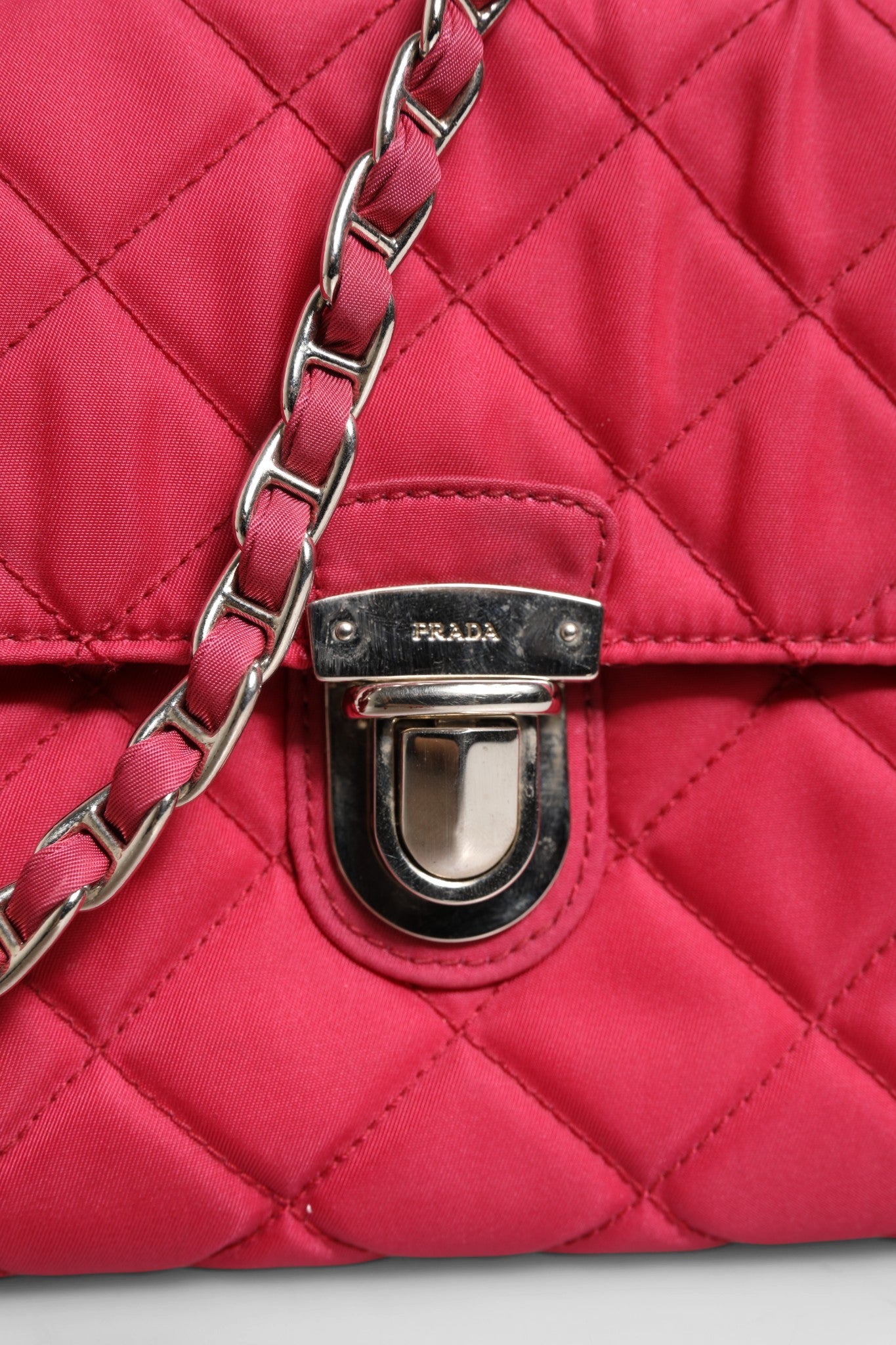 Prada Pink Quilted Tessuto Impuntu Nylon Flap Crossbody Bag | Regal Royce