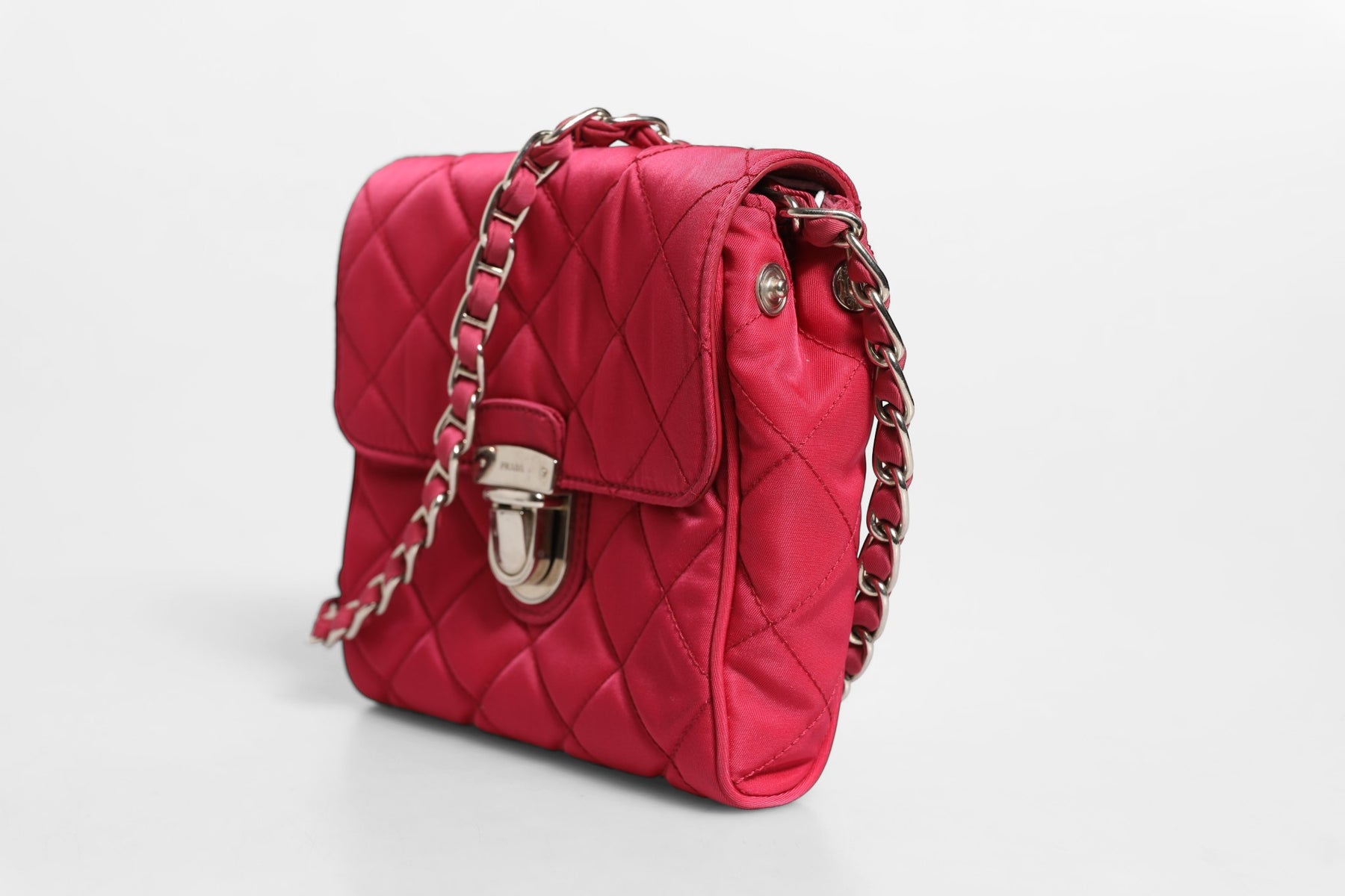 Prada Pink Quilted Tessuto Impuntu Nylon Flap Crossbody Bag | Regal Royce