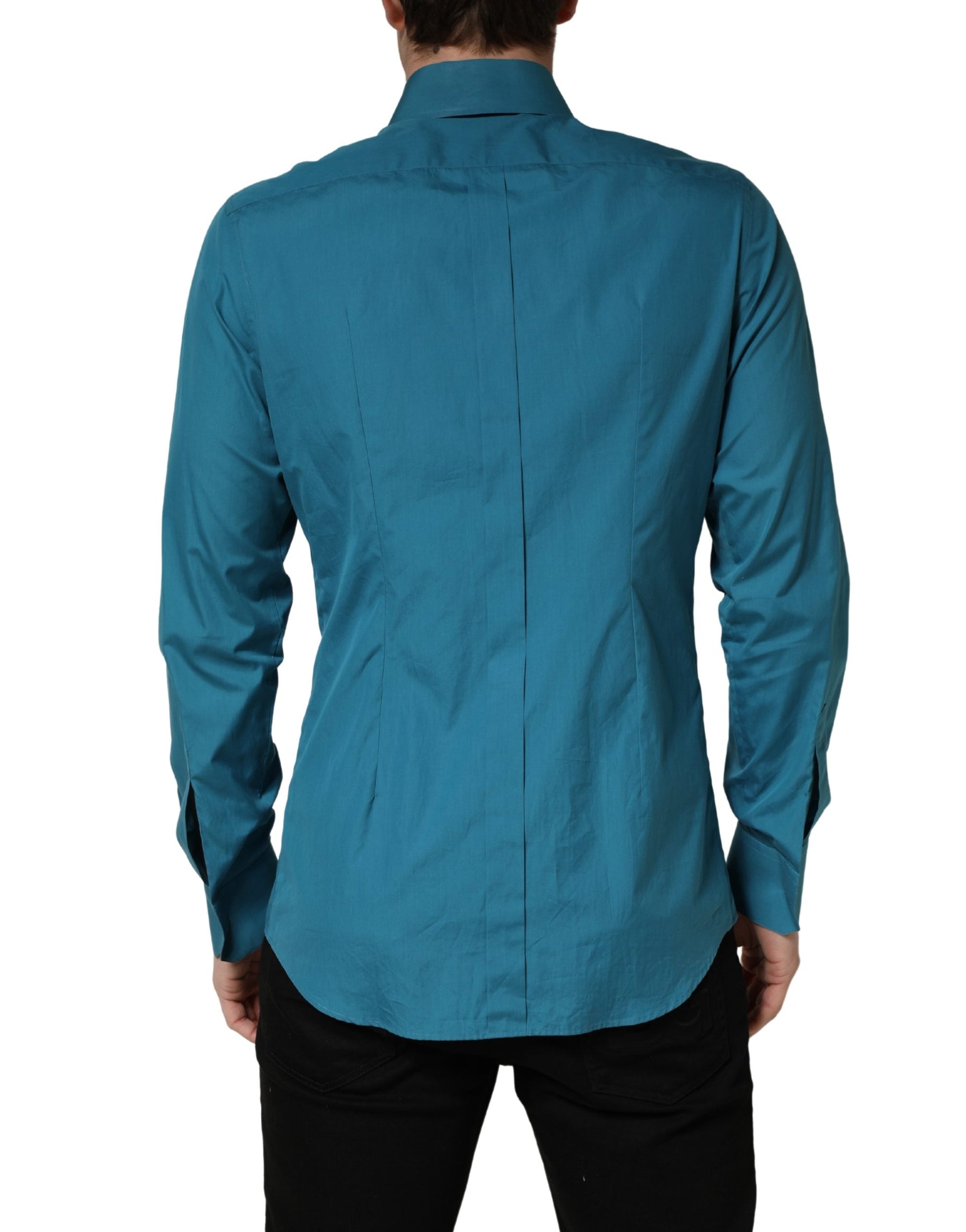Dolce & Gabbana Blue SARTORIA Long Sleeve Cotton Dress Shirt | Regal Royce
