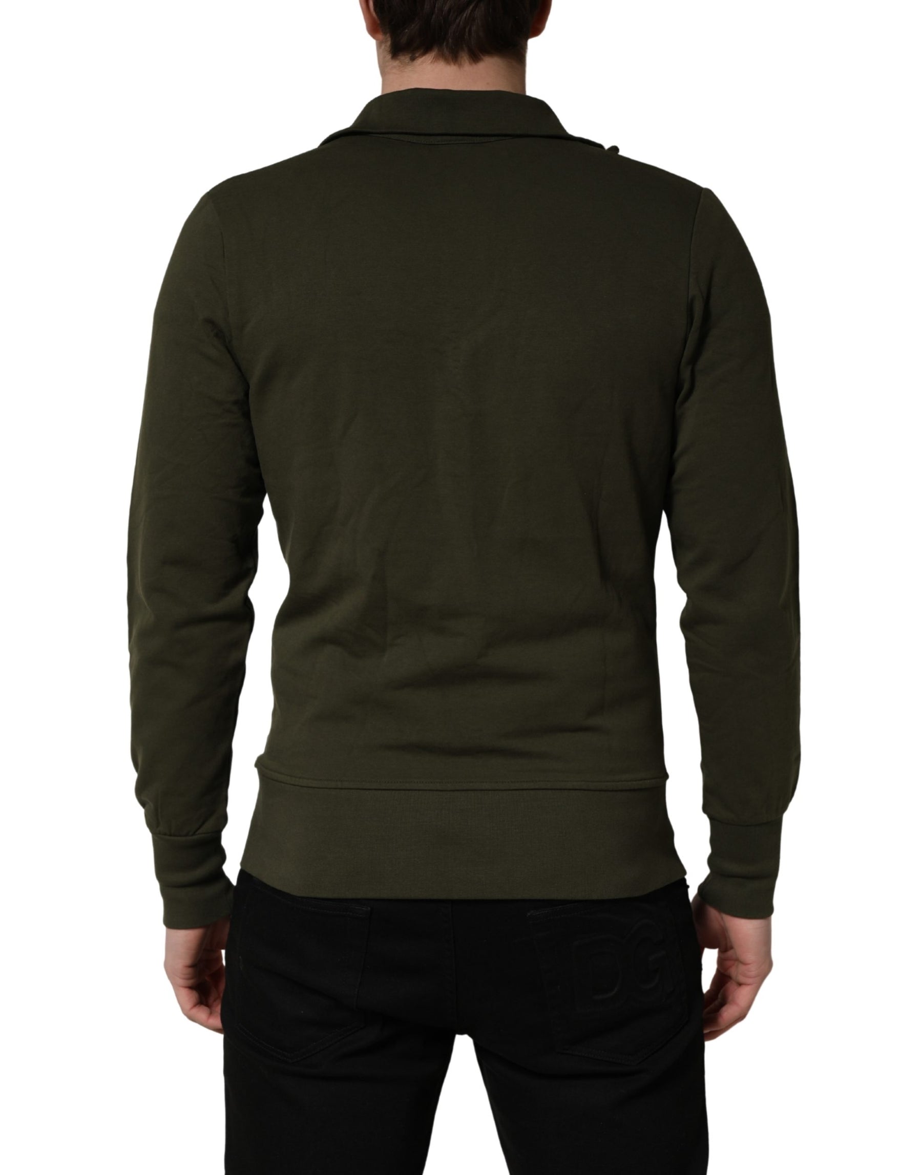Aeronautica Militare MilitaryGreen HalfZip Sweatshirt Sweater | Regal Royce