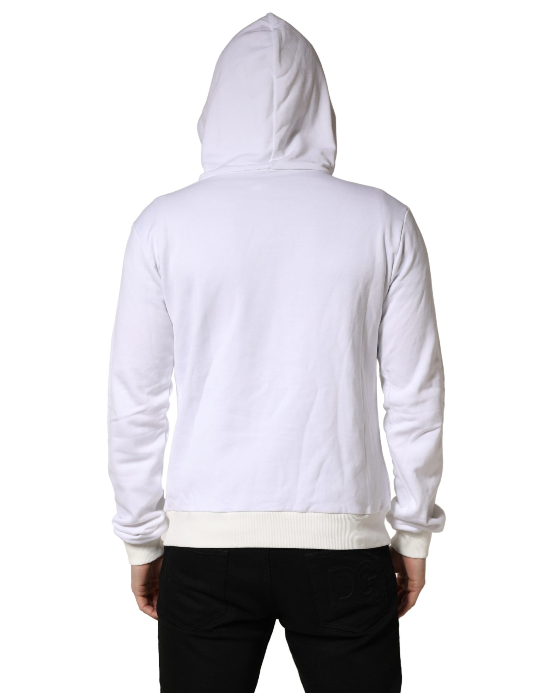 Dolce & Gabbana White Sacred Heart Hooded Sweatshirt Sweater | Regal Royce