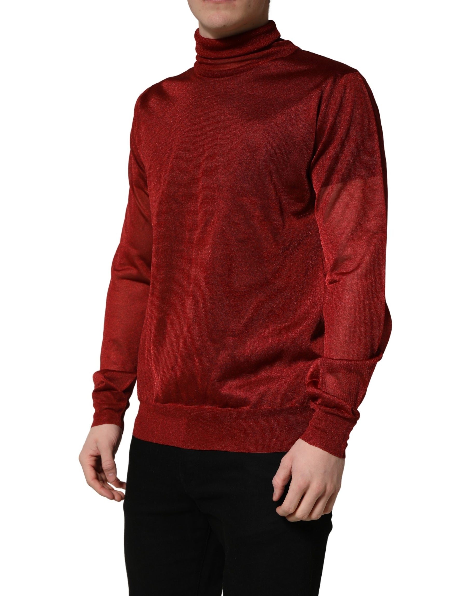 Dolce & Gabbana Red Long Sleeve TurtleNeck Pullover Sweater | Regal Royce