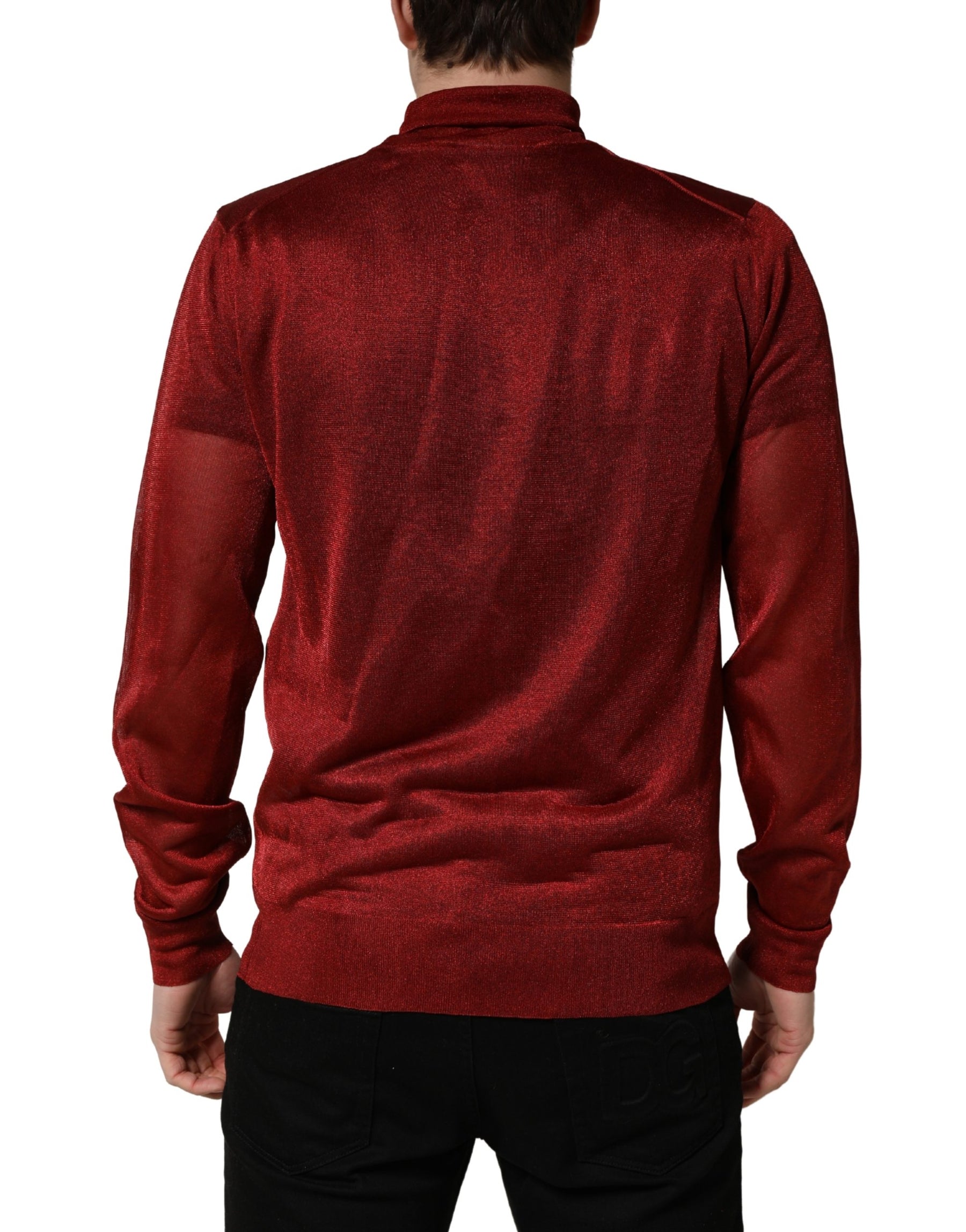 Dolce & Gabbana Red Long Sleeve TurtleNeck Pullover Sweater | Regal Royce