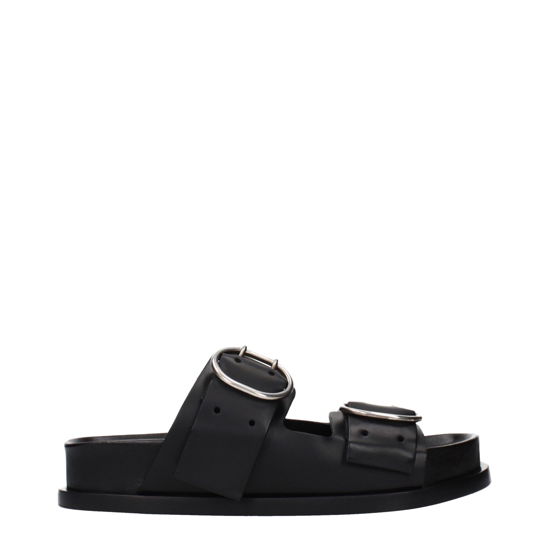 Jil Sander Black Leather Slippers | Regal Royce