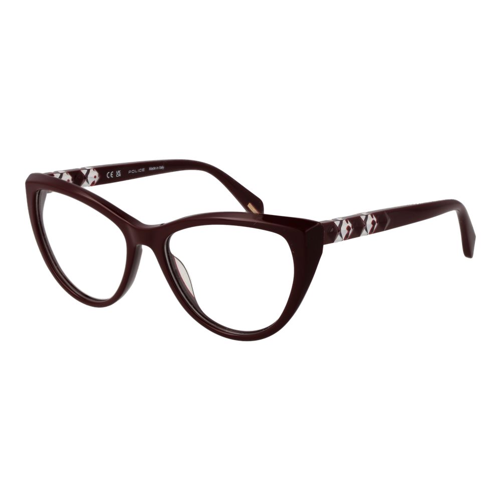 Police Burgundy Plastic Glasses (Frames) | Regal Royce