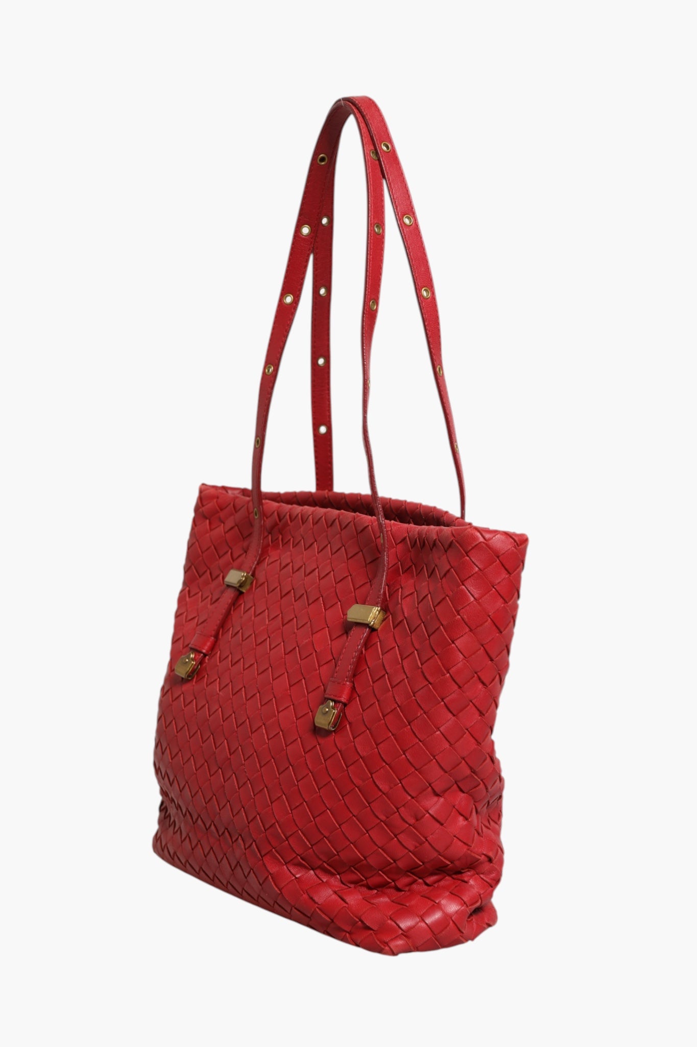 Bottega Veneta Red Intrecciato Leather Tote Bag | Regal Royce