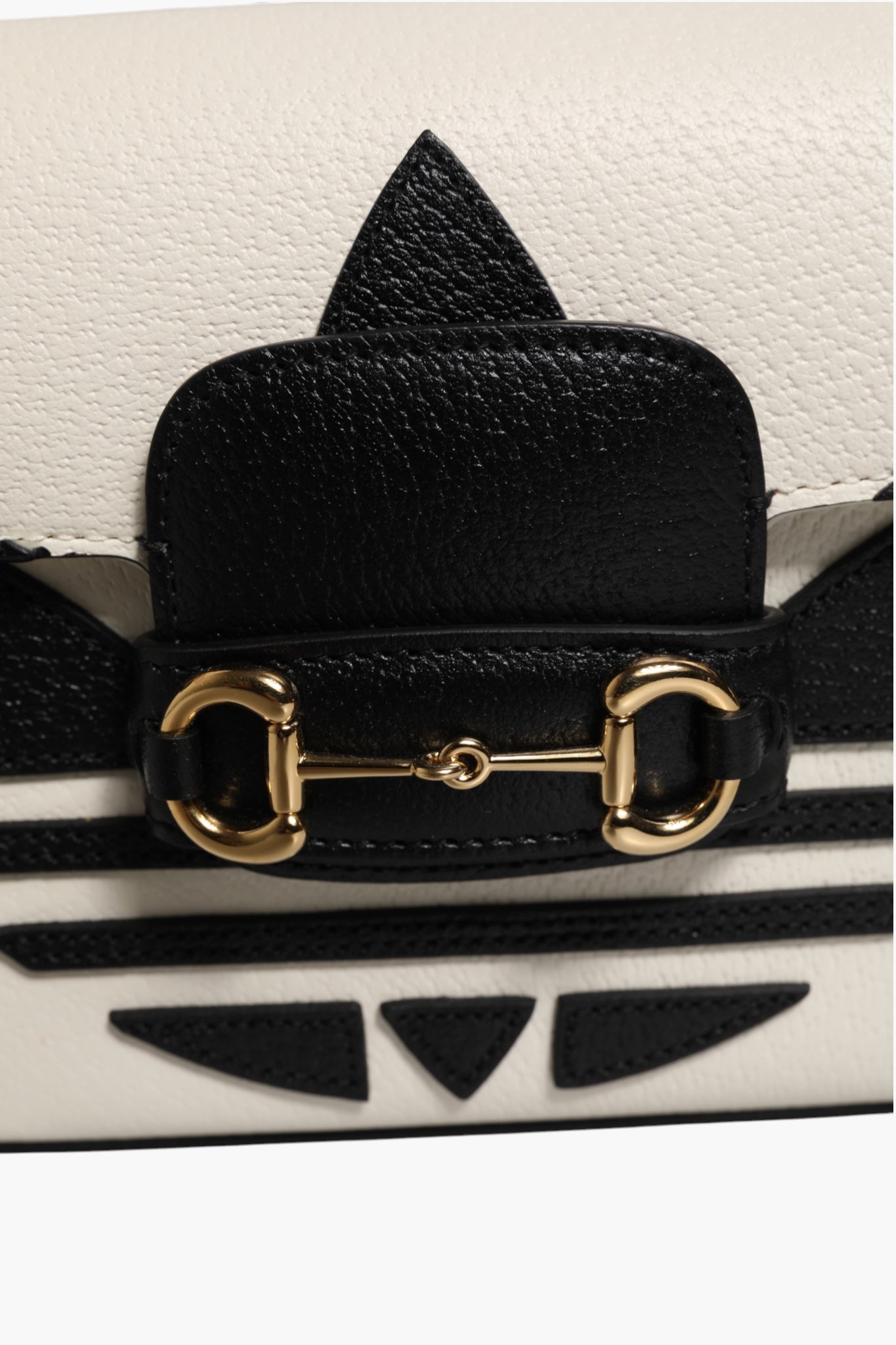 Gucci x Adidas Horsebit 1955 White Black Calfskin Leather Shoulder Bag | Regal Royce