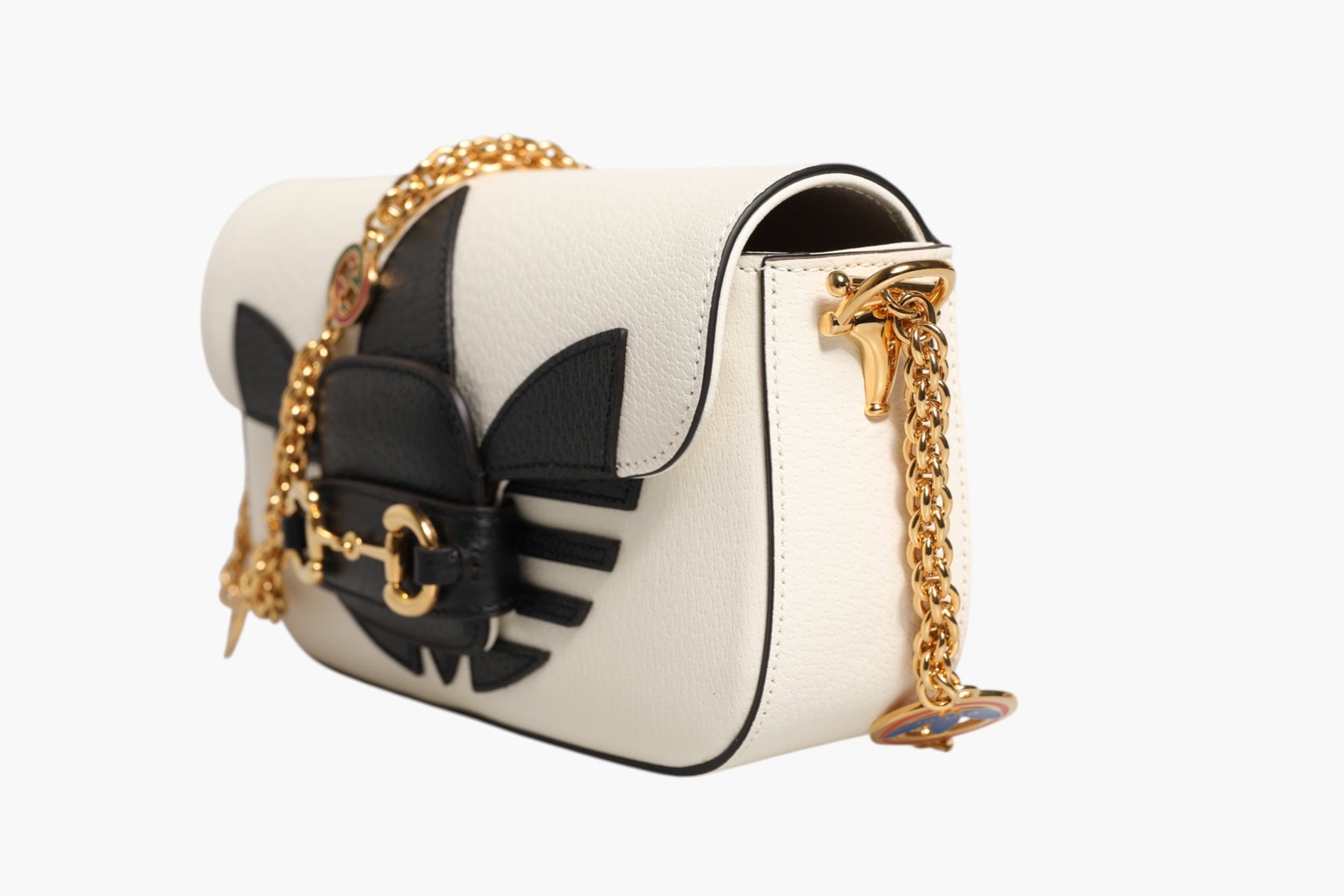 Gucci x Adidas Horsebit 1955  White Black Calfskin Leather Shoulder Bag | Regal Royce