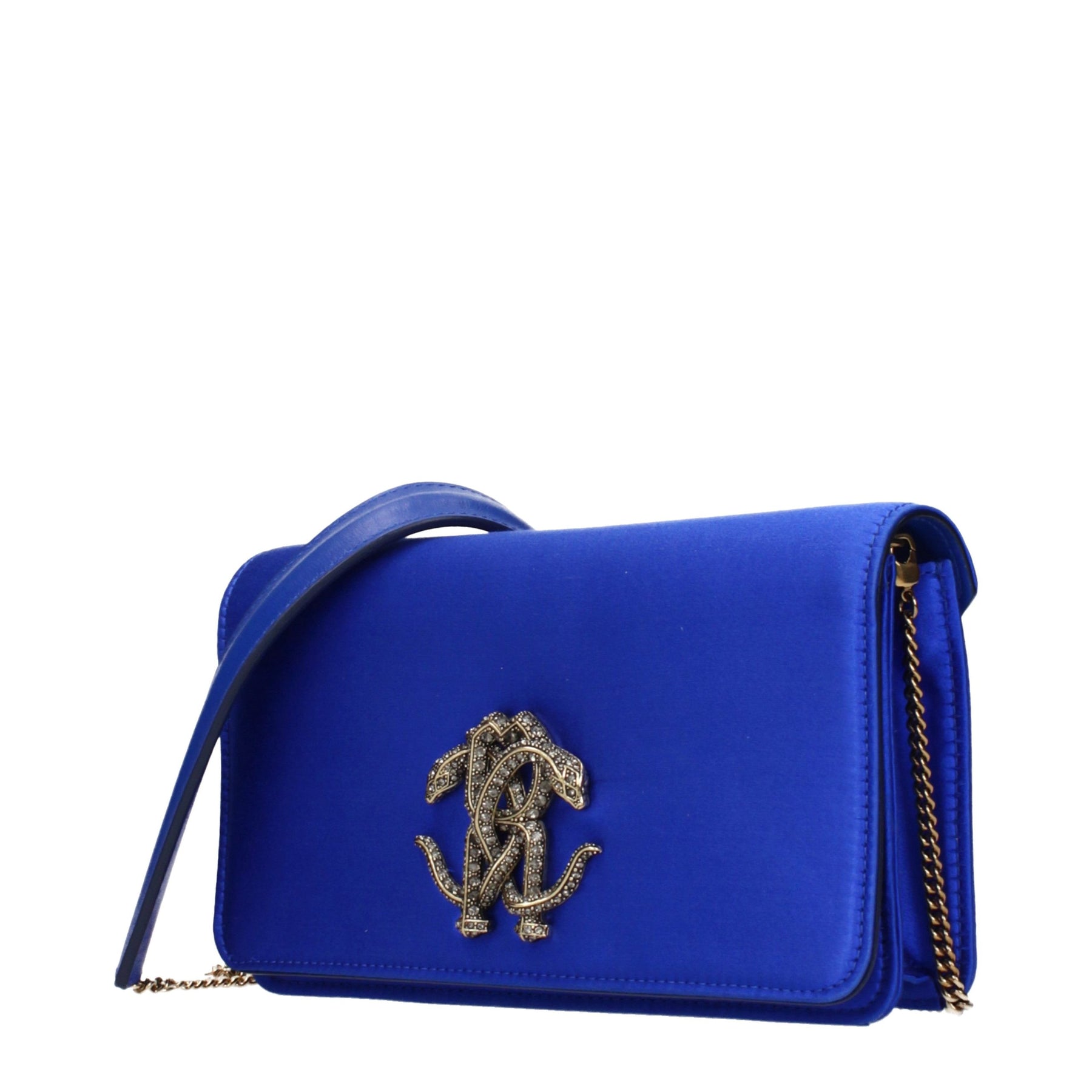 Roberto Cavalli Blue Satin Clutch Bag | Regal Royce